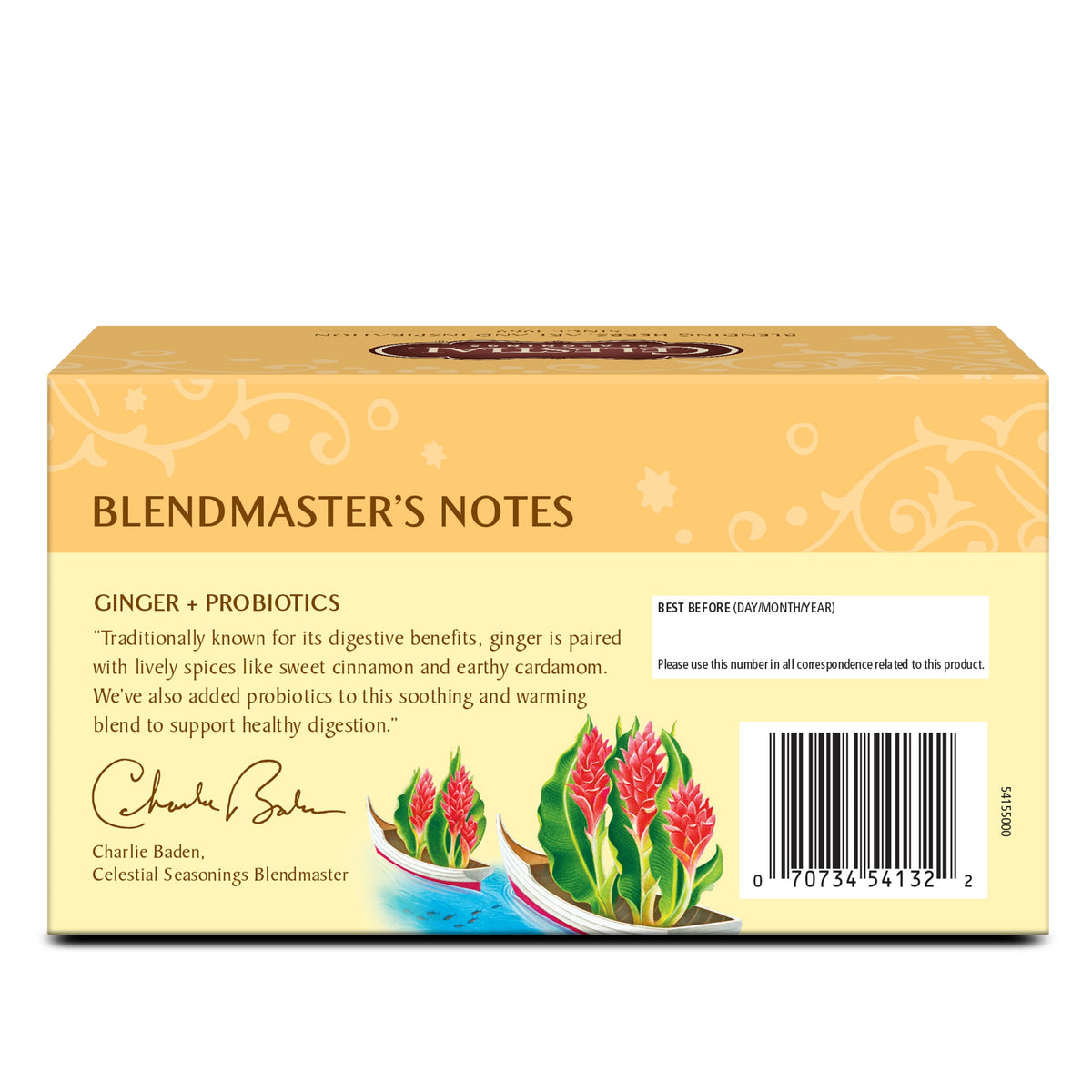 Celestial Seasonings Ginger Probiotics Caffeine-Free Herbal Tea Bags 0.85 oz 16 Count
