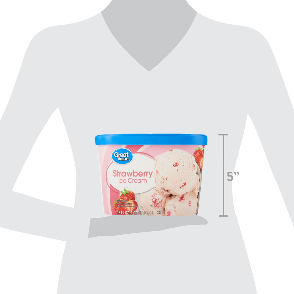 Great Value Strawberry Ice Cream 48 Fl Oz
