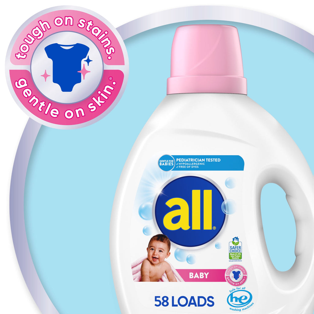 all Baby Liquid Laundry Detergent Hypoallergenic Gentle on Sensitive Skin 73 oz 58 Loads