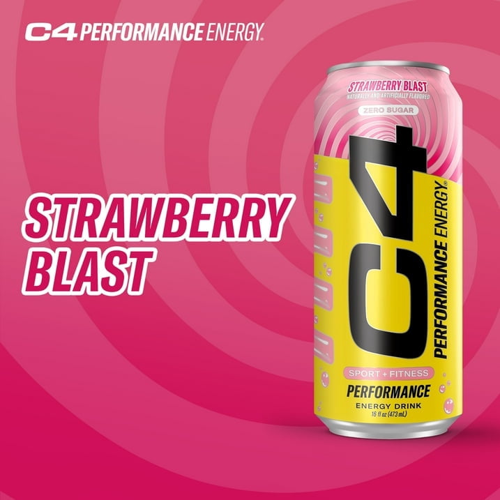 C4 Performance Energy Drink Strawberry Blast 16 fl oz Single Can