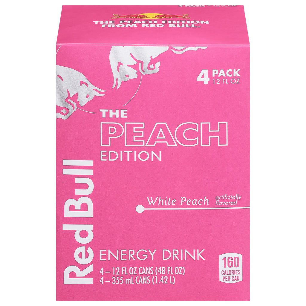 Red Bull Peach Edition Energy Drink 12 fl oz 4 Pack Cans
