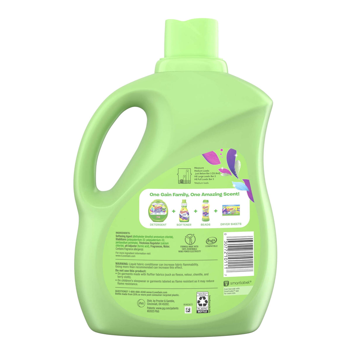 Gain Odor Defense Liquid Fabric Softener Super Fresh Blast 100 fl oz 136 Loads