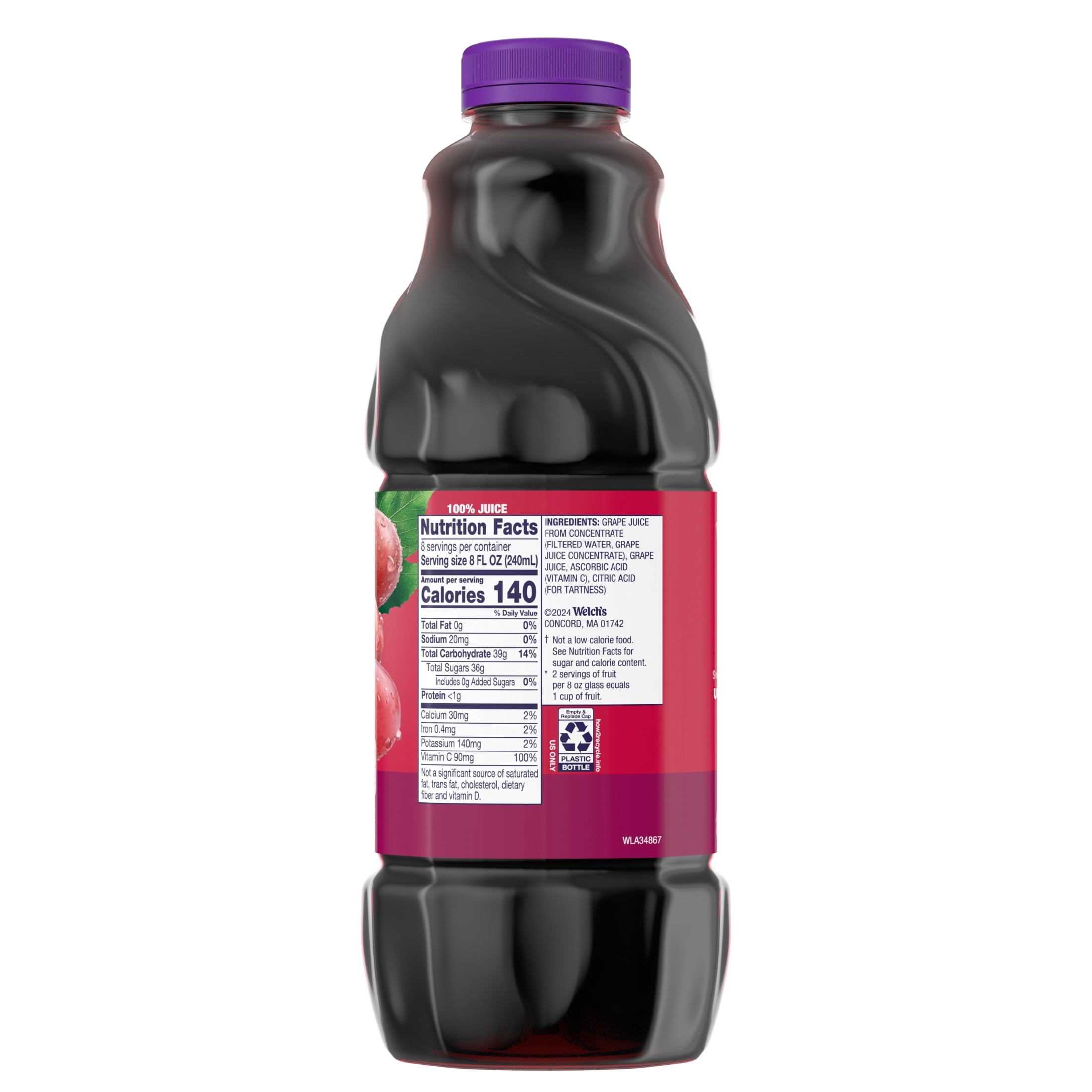 Welch's 100% Juice Red Grape 64 fl oz Bottle