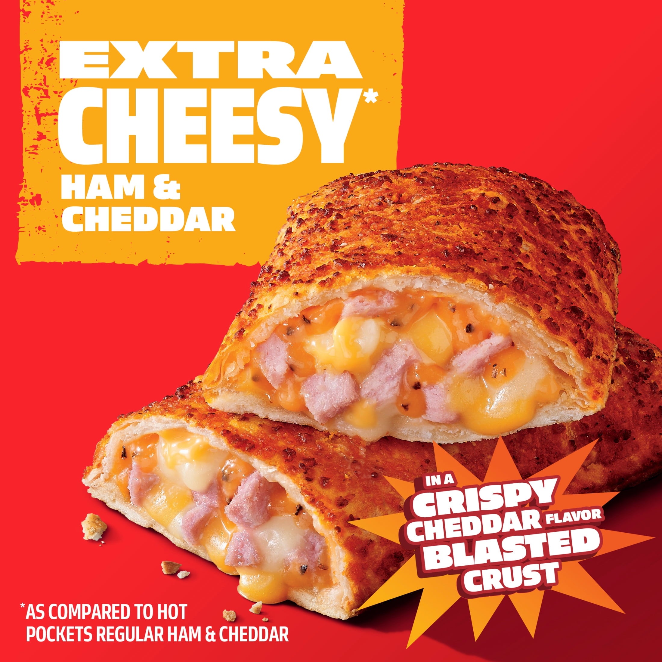 Hot Pockets Ham And Cheddar Extra Cheesy Frozen Sandwich 4 Pack 17 Oz