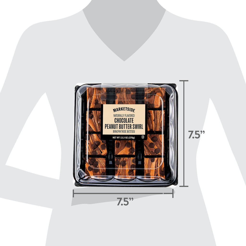 Bite Sized Chocolate Peanut Butter Swirl Brownies 13.3 Oz 12 Count Marketside