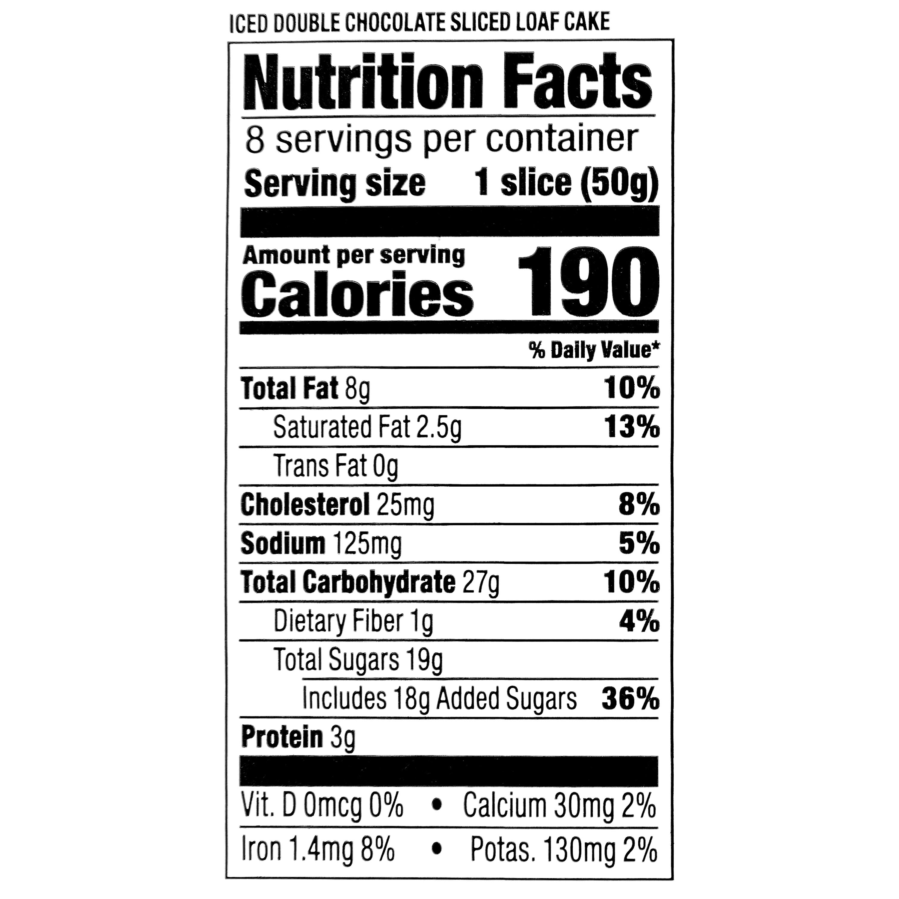 Iced Double Chocolate Sliced Loaf Cake 14.1 Oz 8 Count Marketside