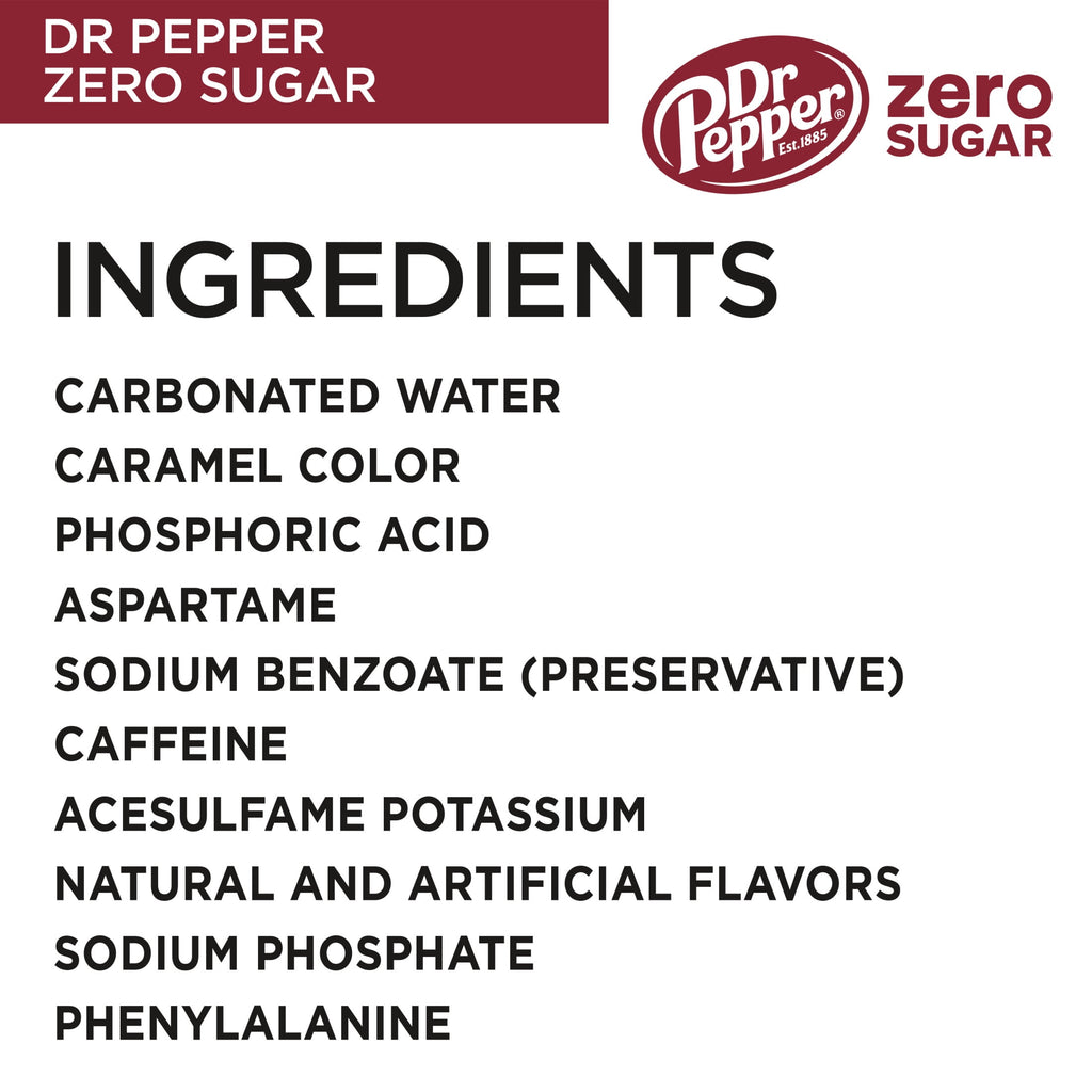Zero Sugar Soda Pop Cans 12 Fl Oz 12 Pack Dr Pepper
