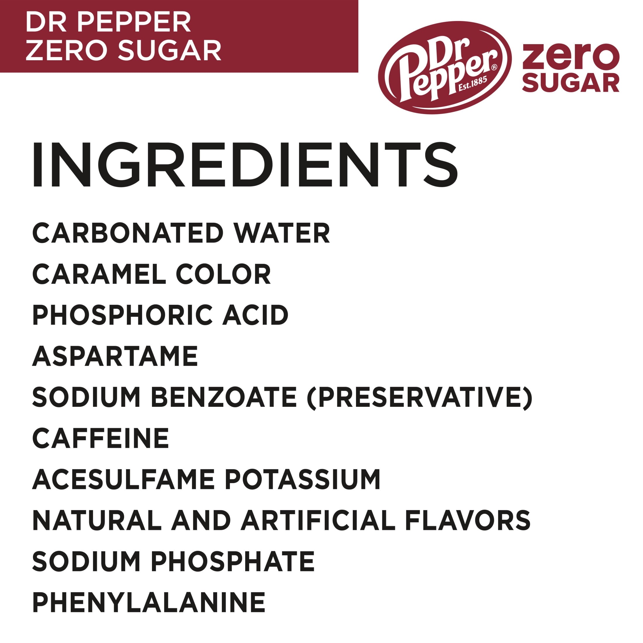 Zero Sugar Soda Pop Cans 12 Fl Oz 12 Pack Dr Pepper