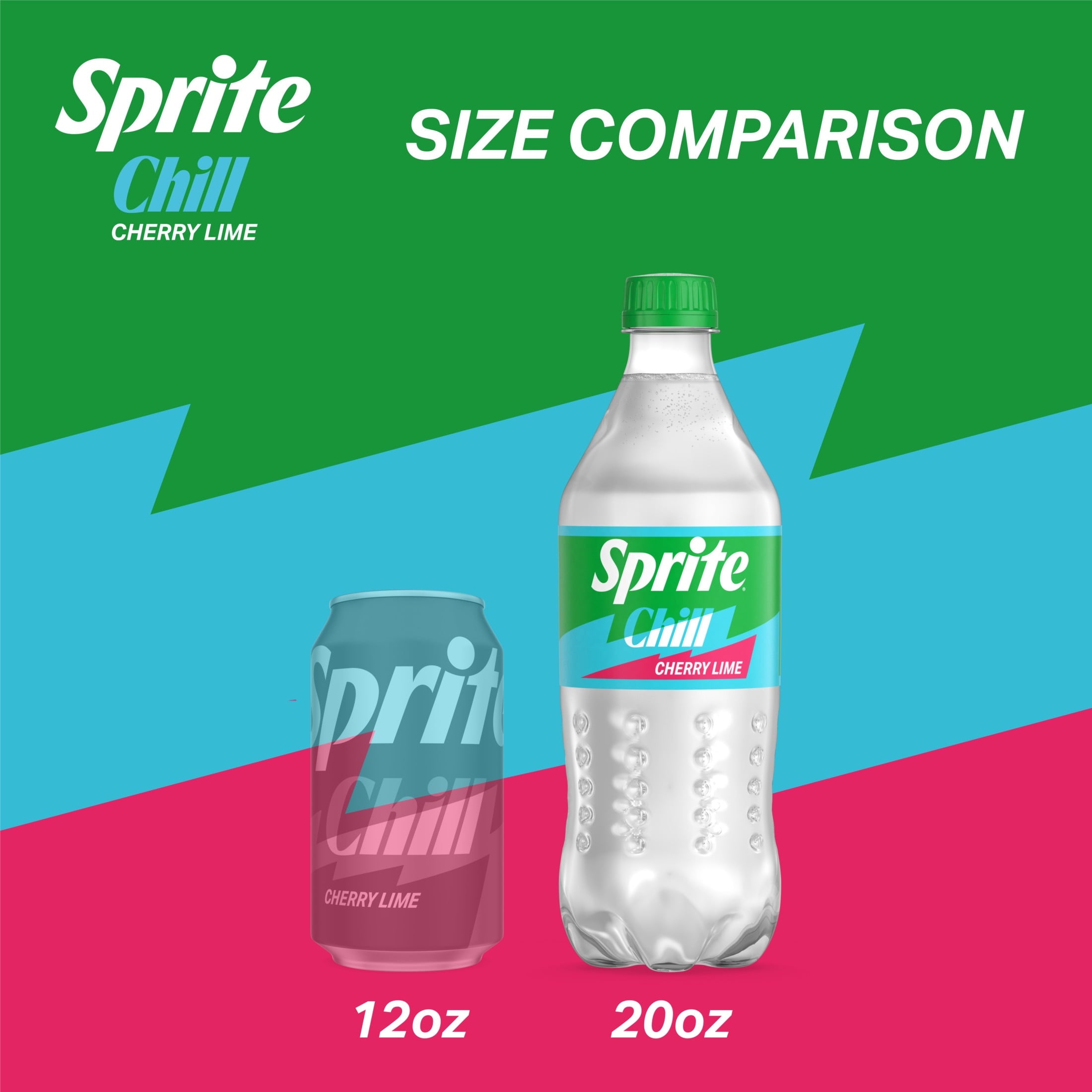 Sprite Chill Cherry-Lime Caffeine Free Soda Pop Bottle 20 Fl Oz