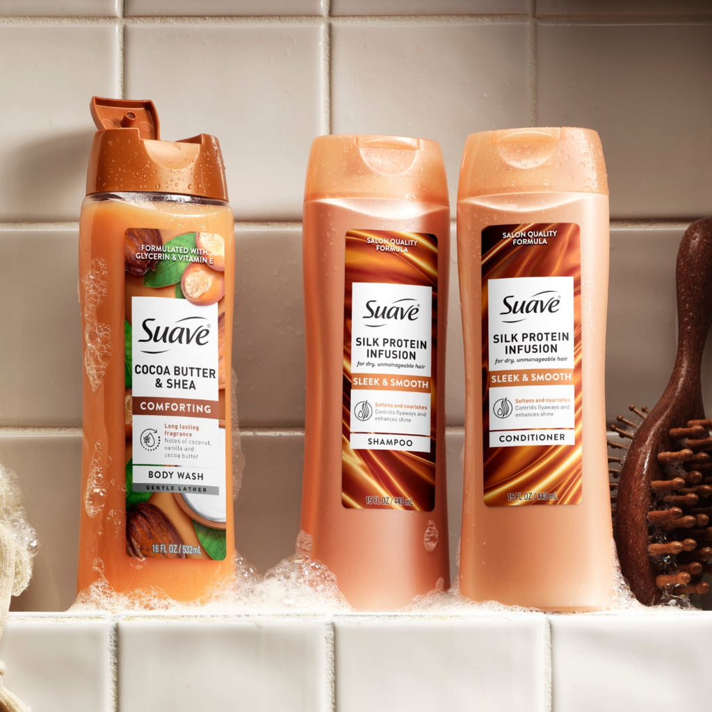Suave Silk Protein Infusion Smooth & Sleek Shampoo & Conditioner Value Pack 30 fl oz