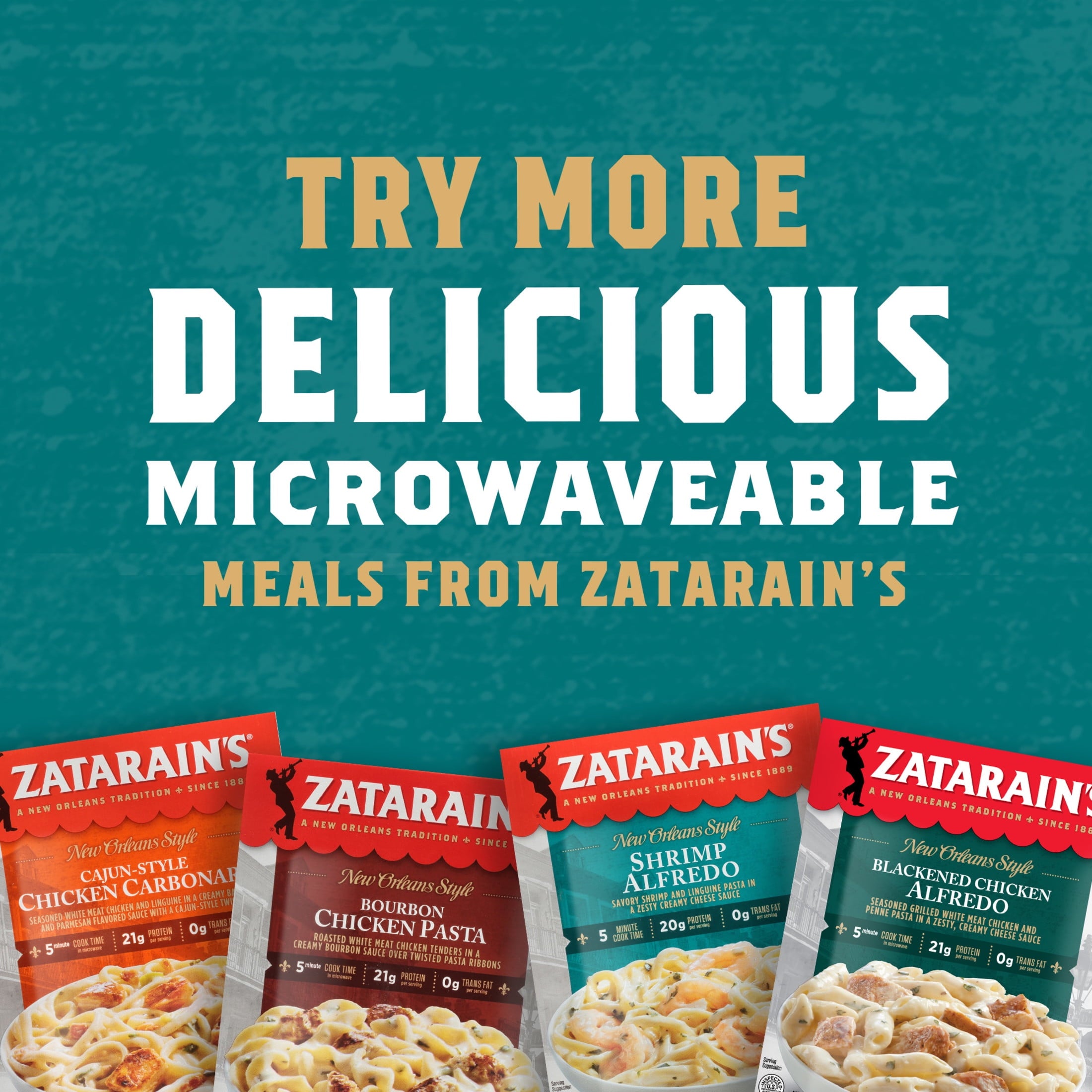 Zatarain's Frozen Shrimp Alfredo Pasta Meal 10.5 Oz