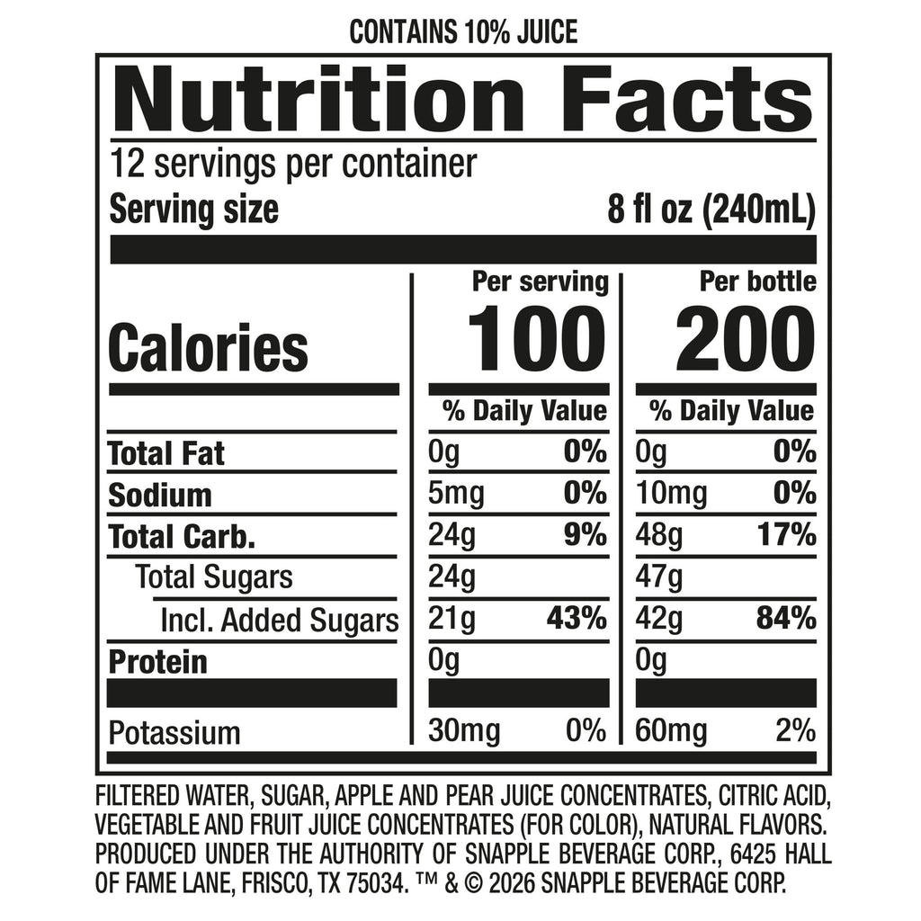 Snapple Apple Juice Drink 16 fl oz 6 Pack