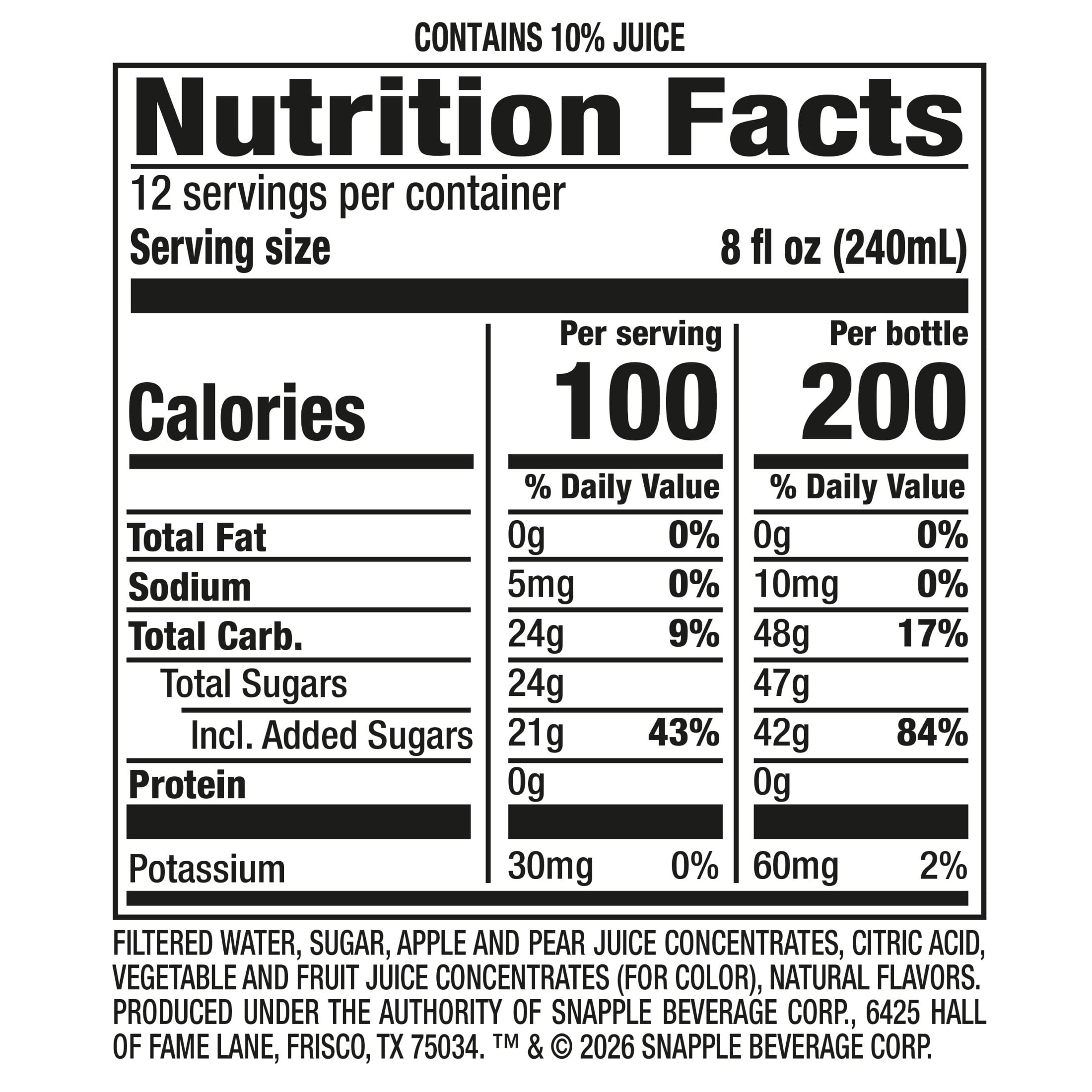 Snapple Apple Juice Drink 16 fl oz 6 Pack