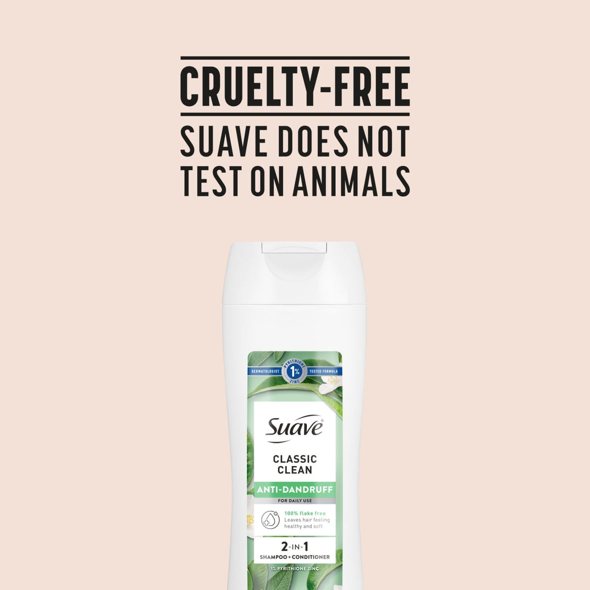 Suave Anti Dandruff 2-in-1 Shampoo & Conditioner for Women Classic Clean 12.6 fl oz