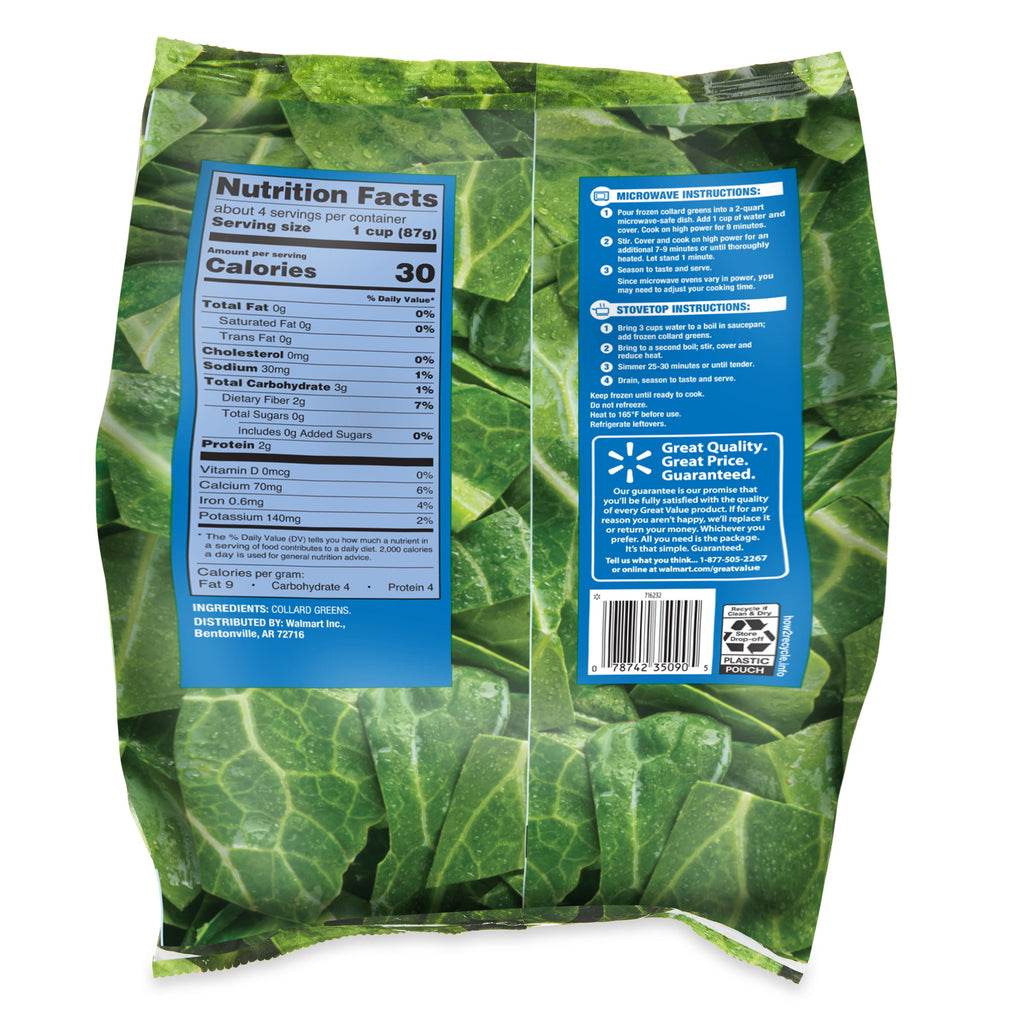 Great Value Chopped Collard Greens Frozen 12 Oz
