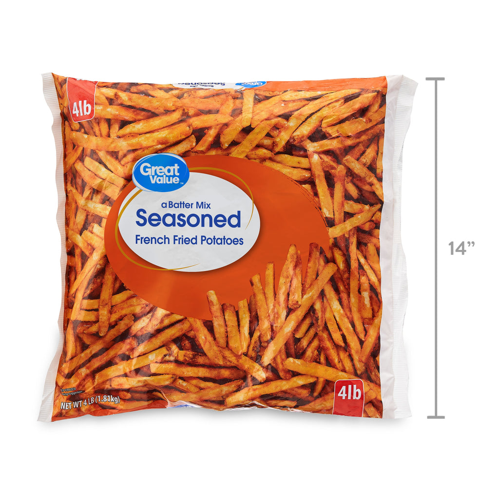 Great Value Seasoned French Fried Potatoes Frozen 64 Oz