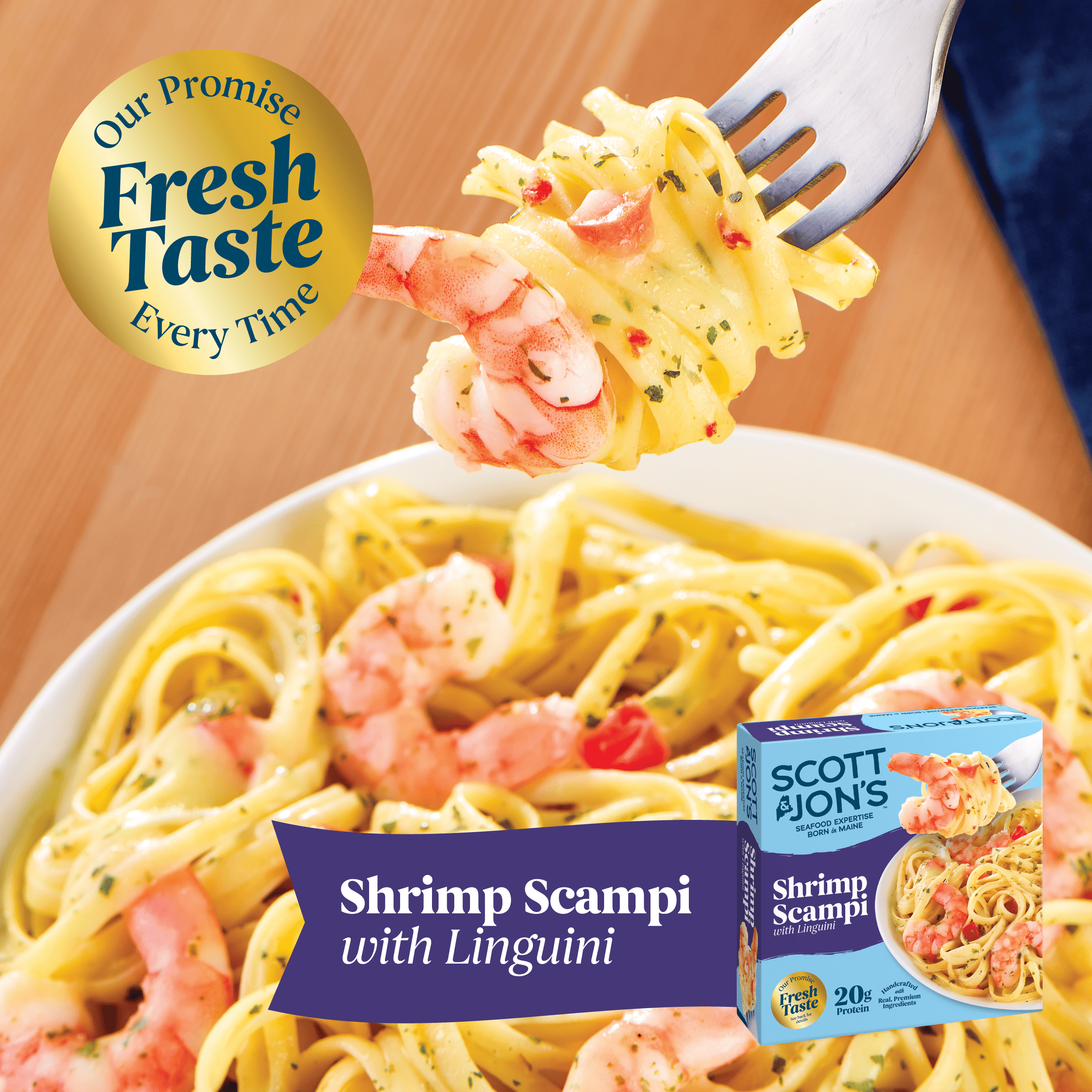 Scott & Jon's Shrimp Scampi Linguini Frozen Meal 9.6 Oz