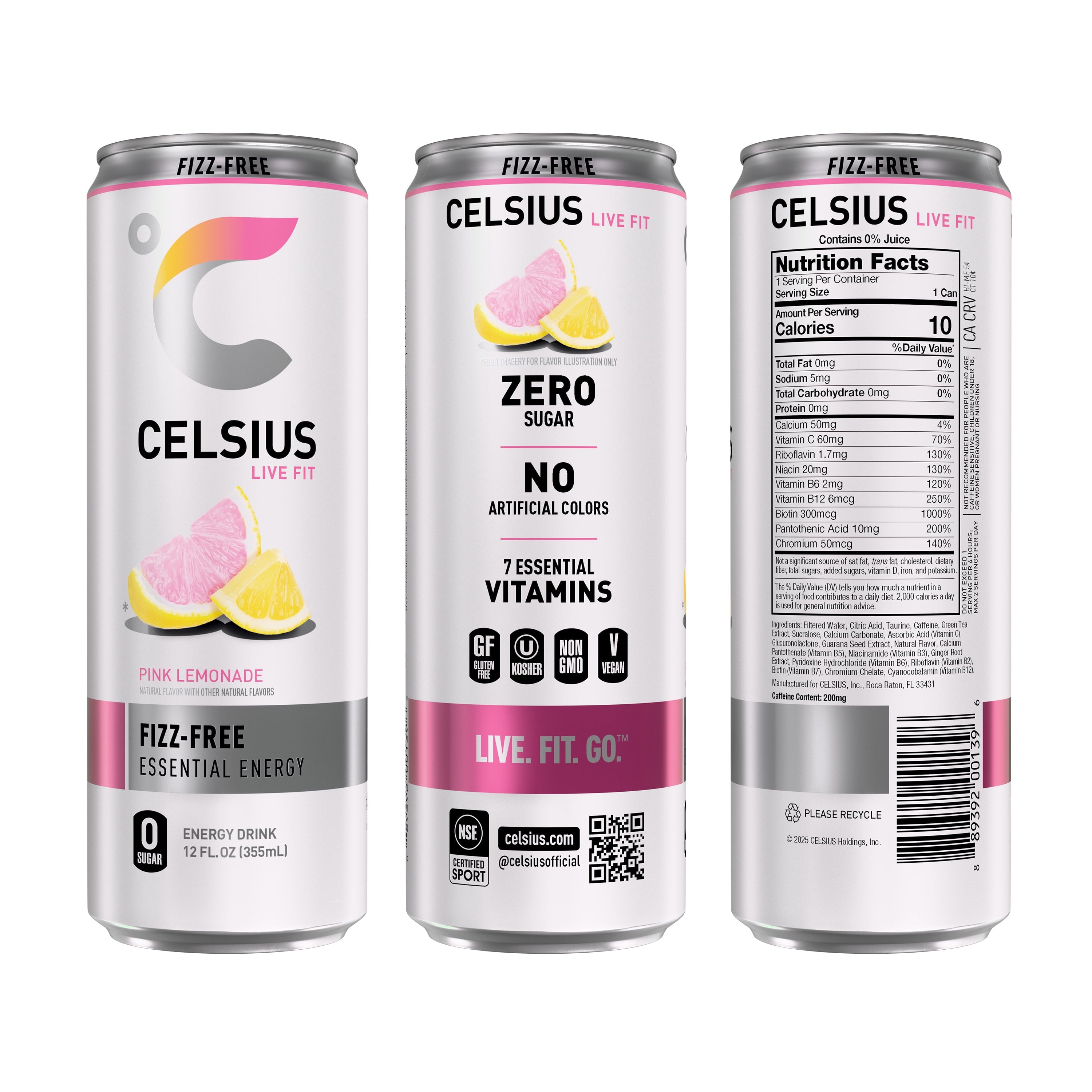 CELSIUS Fizz Free Variety Pack Functional Energy Drink 12 fl oz 12 Pack Cans
