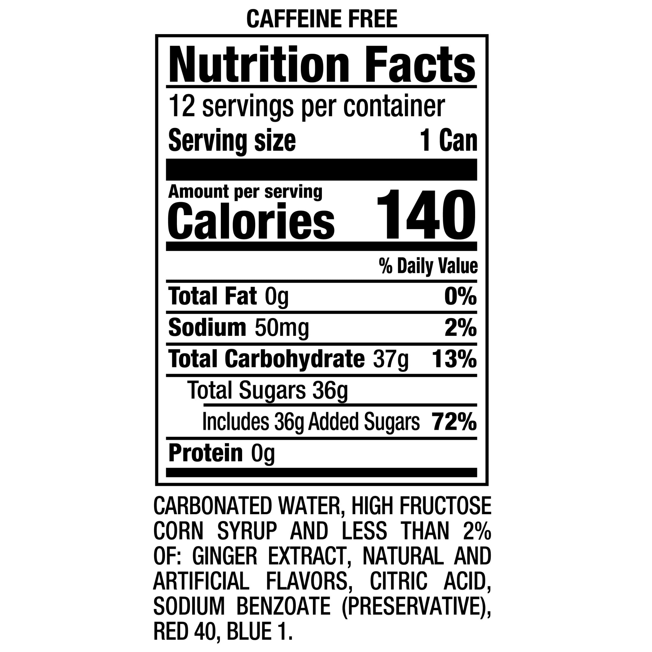 Canada Dry Caffeine Free Cranberry Ginger Ale Soda Pop Cans 12 Fl Oz 12 Pack