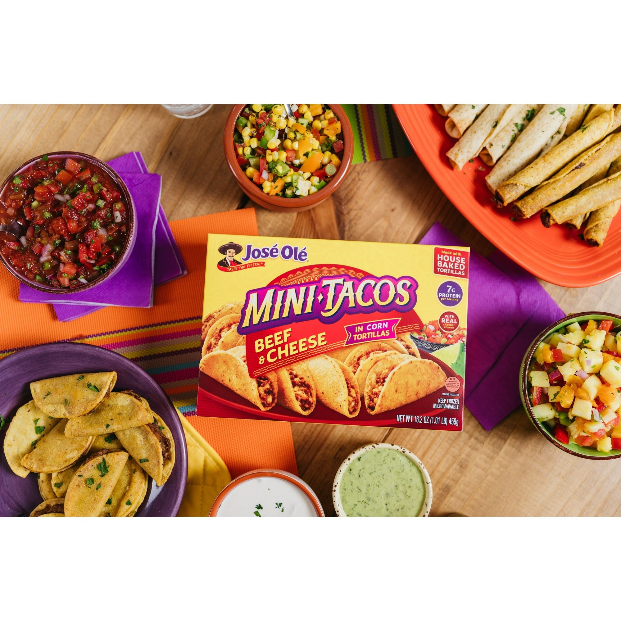 Jose Ole Beef & Cheese Mini Tacos 16.2 Oz Frozen Mexican Food
