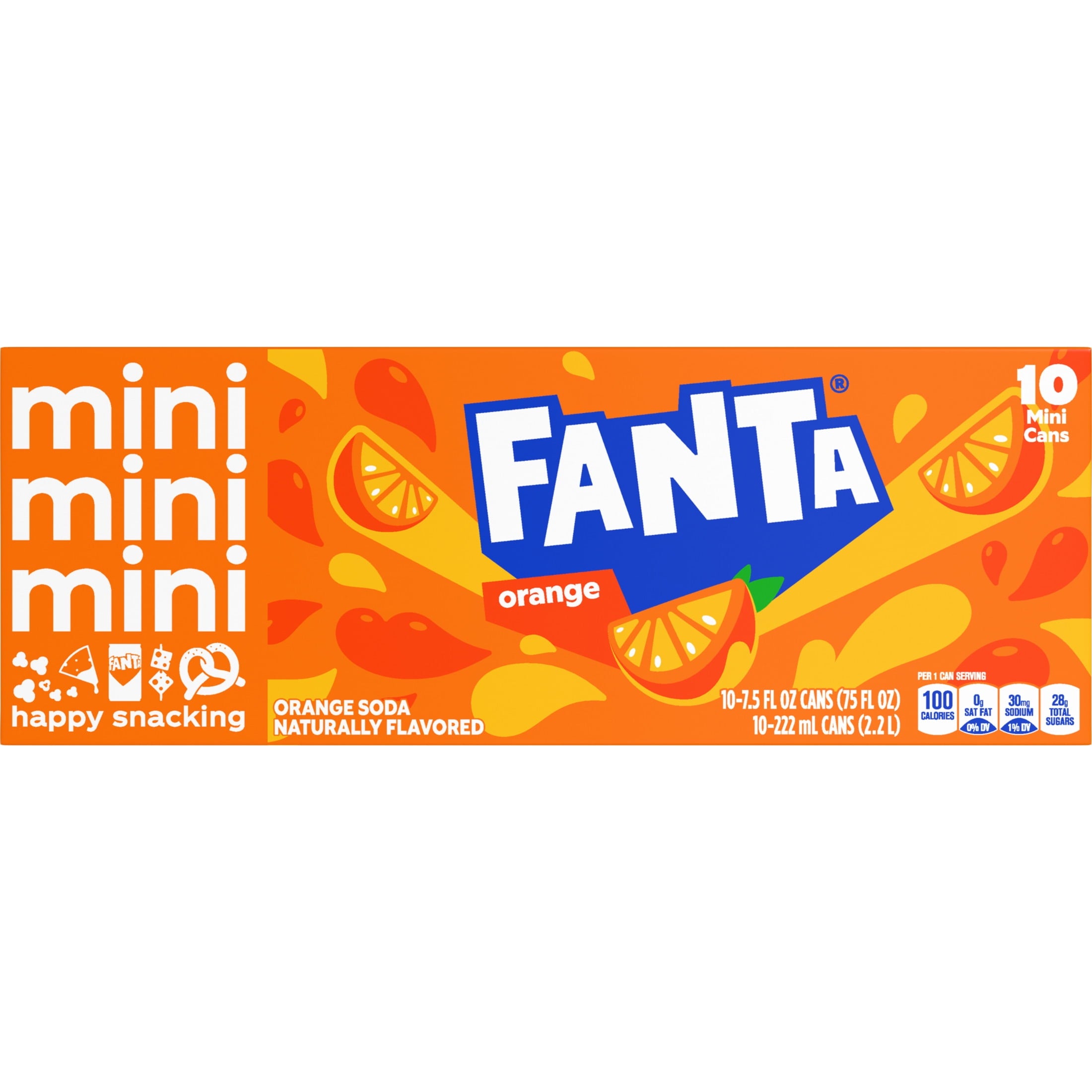 Fanta Orange Soda Pop Fridge Pack Mini Cans 7.5 Fl Oz 10 Pack