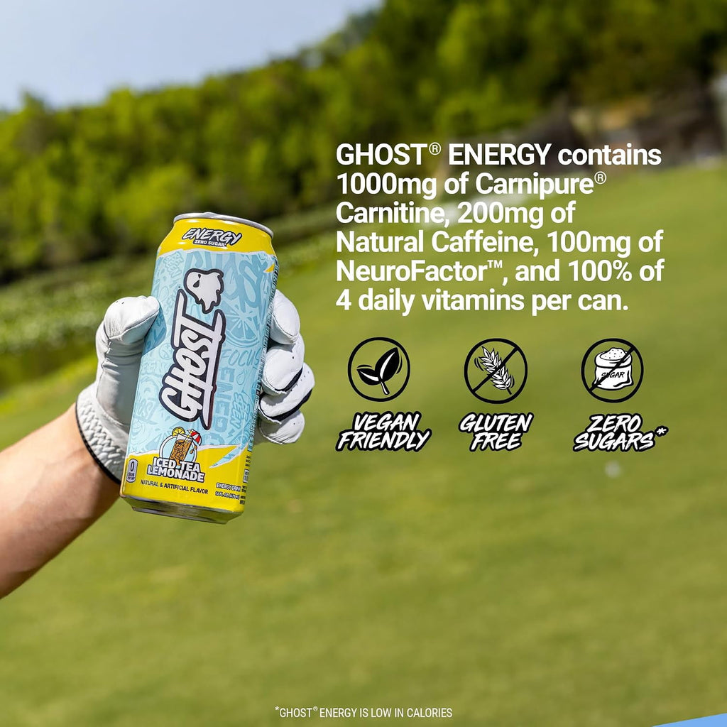 GHOST Energy Iced Tea Lemonade Zero Sugar Energy Drink 16 fl oz Single Can