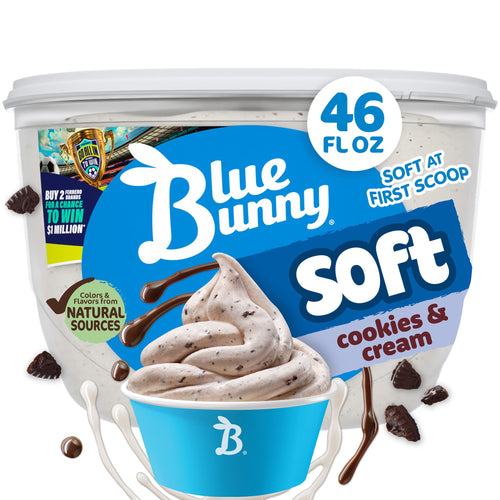 Blue Bunny Soft Cookies & Cream Frozen Dairy Dessert 46 Fl Oz