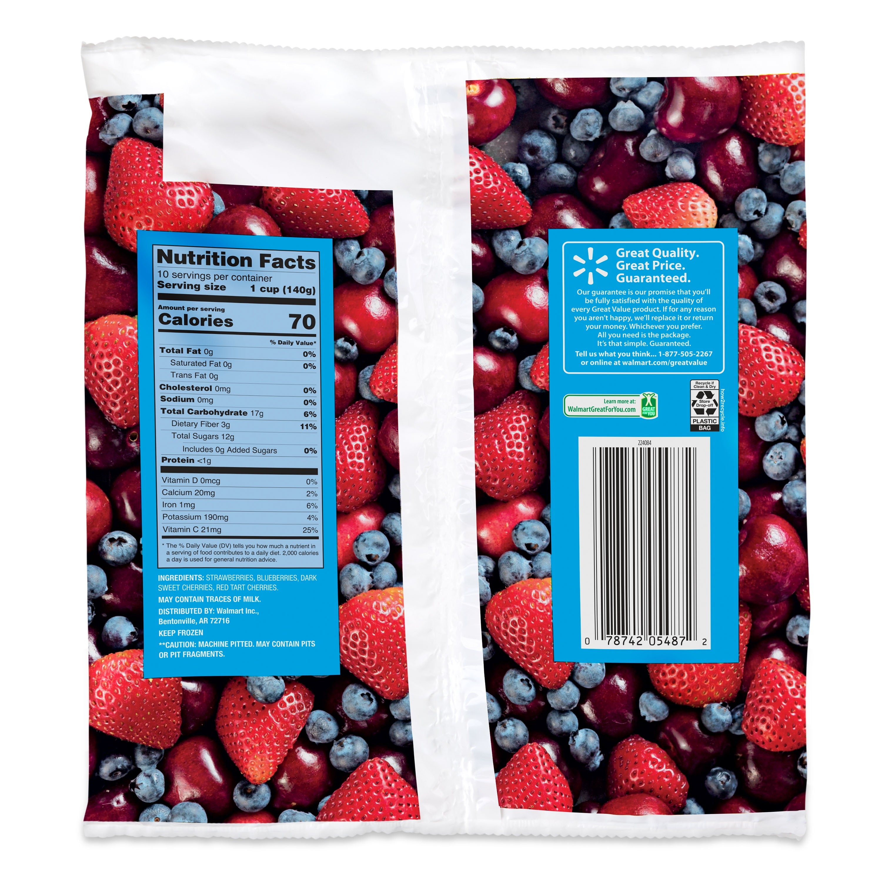 Great Value Cherry Berry Blend Frozen 48 Oz
