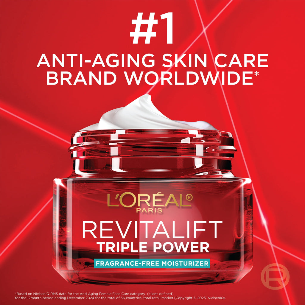 L'Oreal Paris Revitalift Triple Power Anti-Aging Face Moisturizer Fragrance Free Pro Retinol Hyaluronic Acid & Vitamin C 1.7 oz