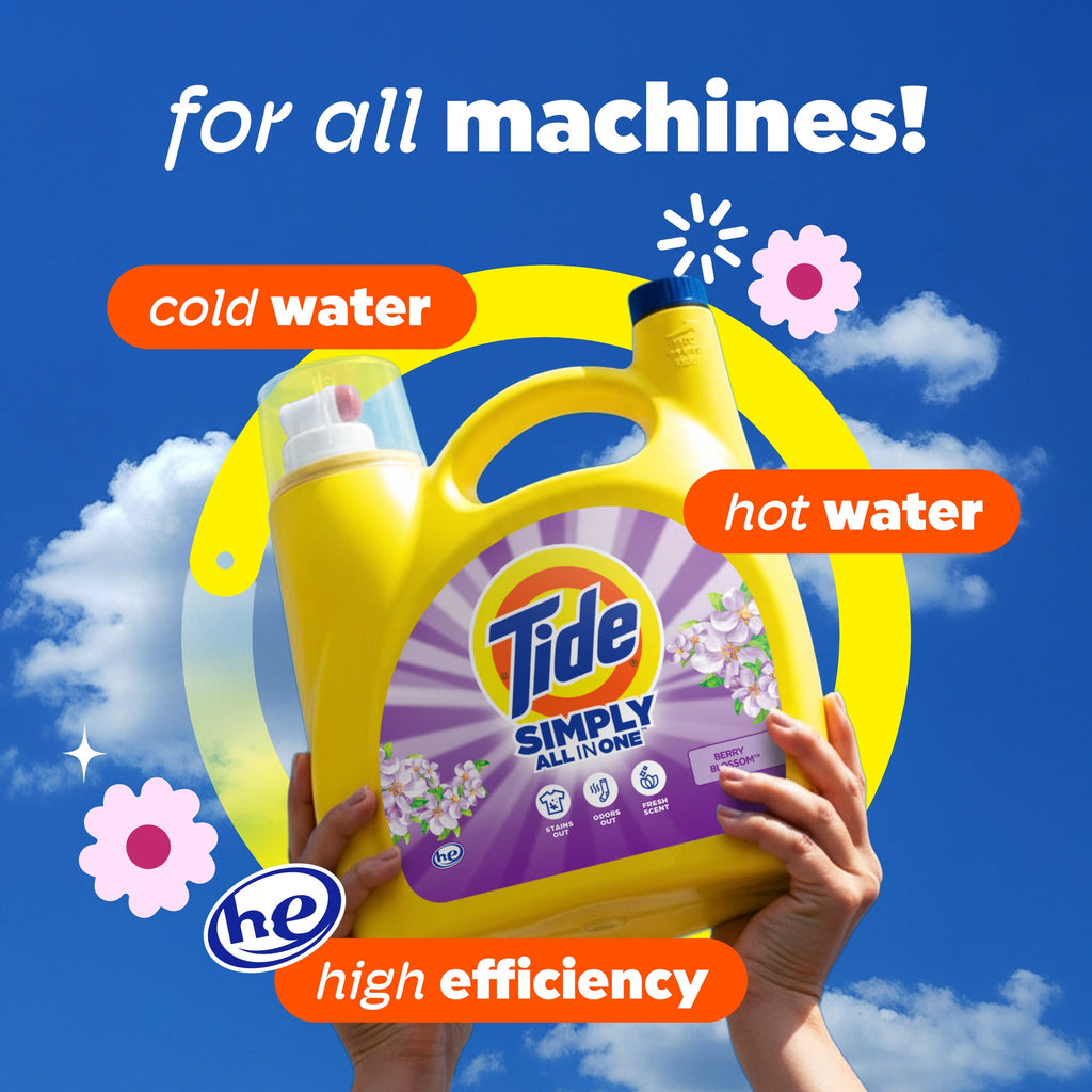 Tide Simply Liquid Laundry Detergent Clean & Fresh Berry Blossom Scent 173 fl oz 138 Loads