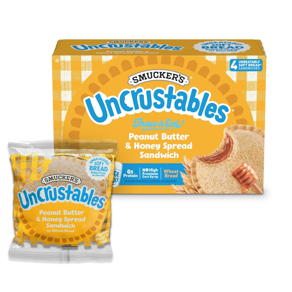Smucker's Uncrustables Peanut Butter & Honey Spread Sandwiches 4 Count 2 Oz Each Frozen