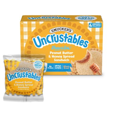Smucker's Uncrustables Peanut Butter & Honey Spread Sandwiches 4 Count 2 Oz Each Frozen
