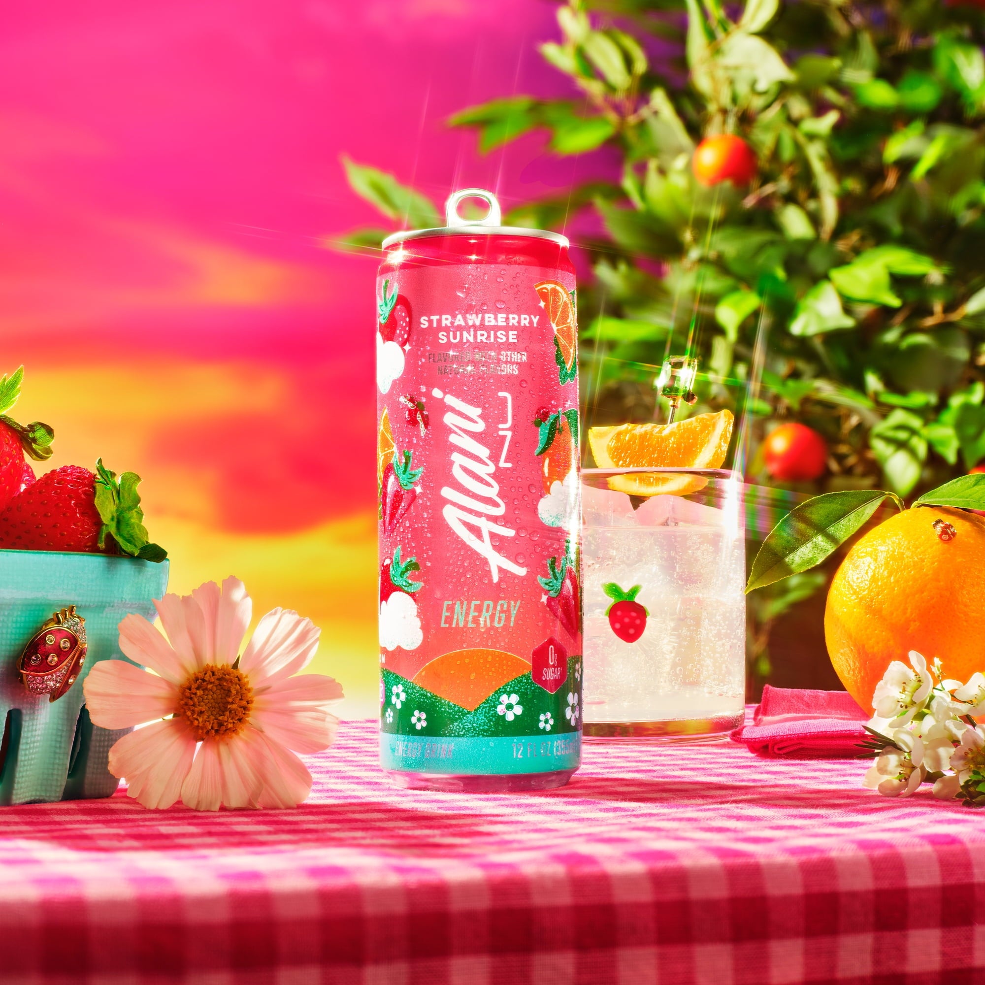 Alani Nu Strawberry Sunrise Energy Drink 12 fl oz Single Can