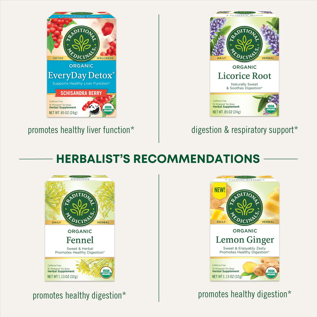 Traditional Medicinals Organic Spearmint Herbal Tea Bags Caffeine Free 16 Count