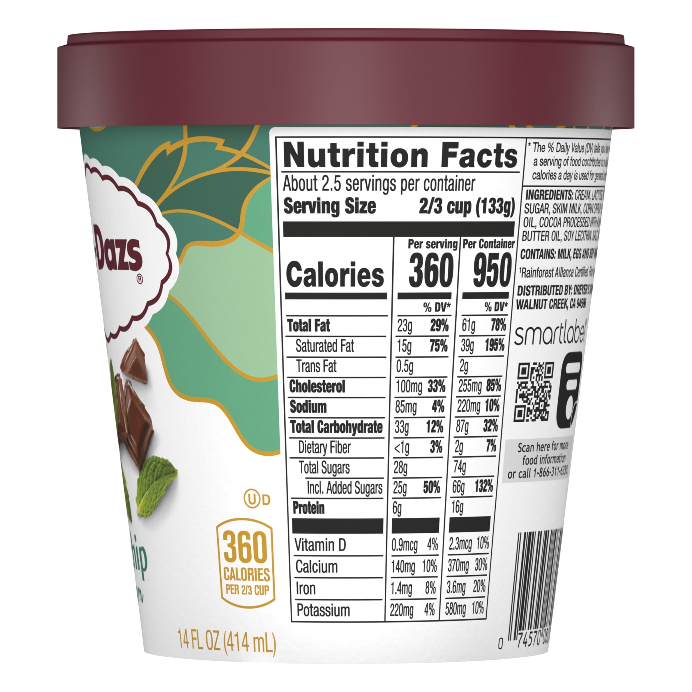 Haagen Dazs Mint Chip Ice Cream 14 Fl Oz Tub