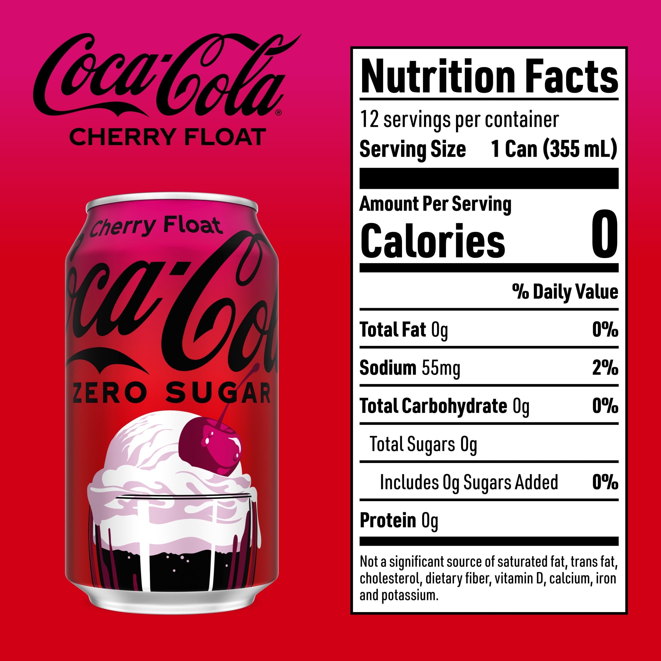 Zero Sugar Cherry Float Soda Pop Fridge Pack Cans 12 Fl Oz 12 Pack Coca-Cola