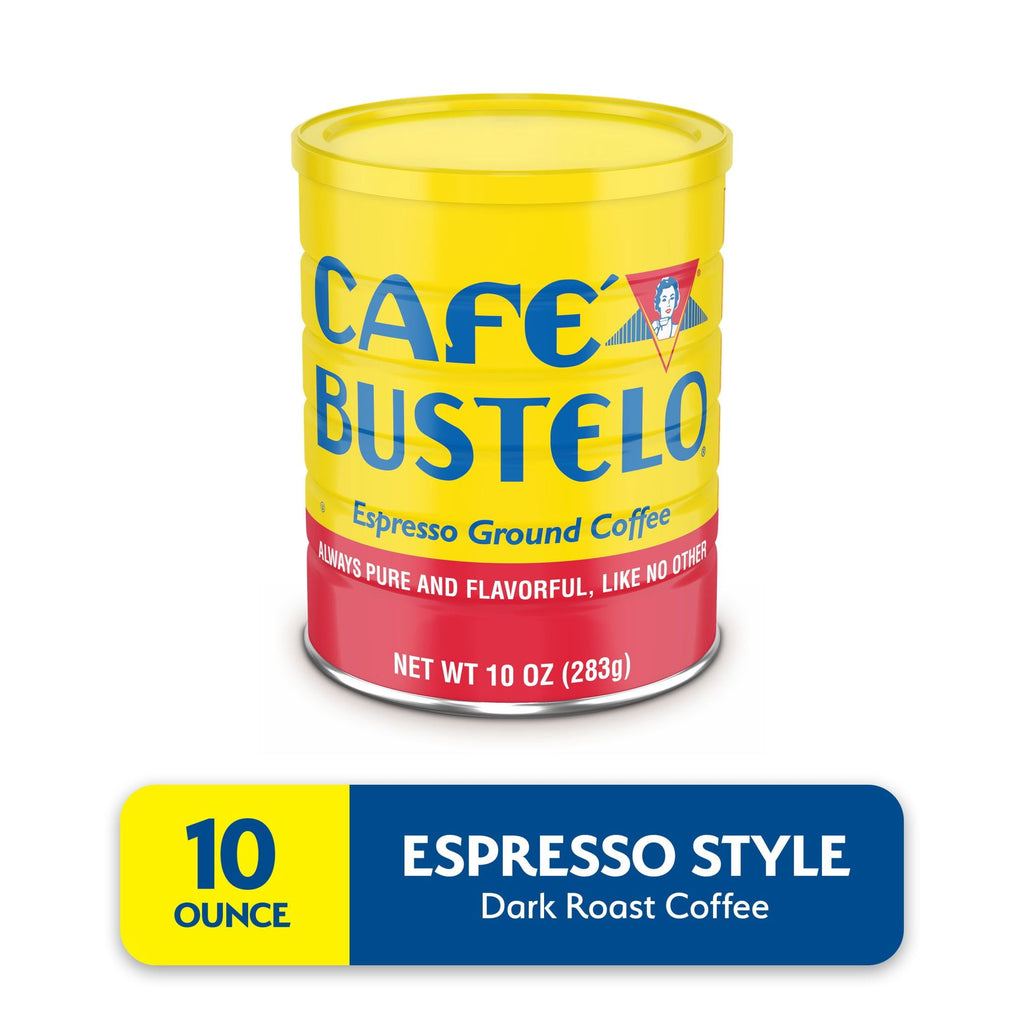 Café Bustelo Espresso Naturally Caffeinated Dark Roast Ground Coffee 10 oz Canister