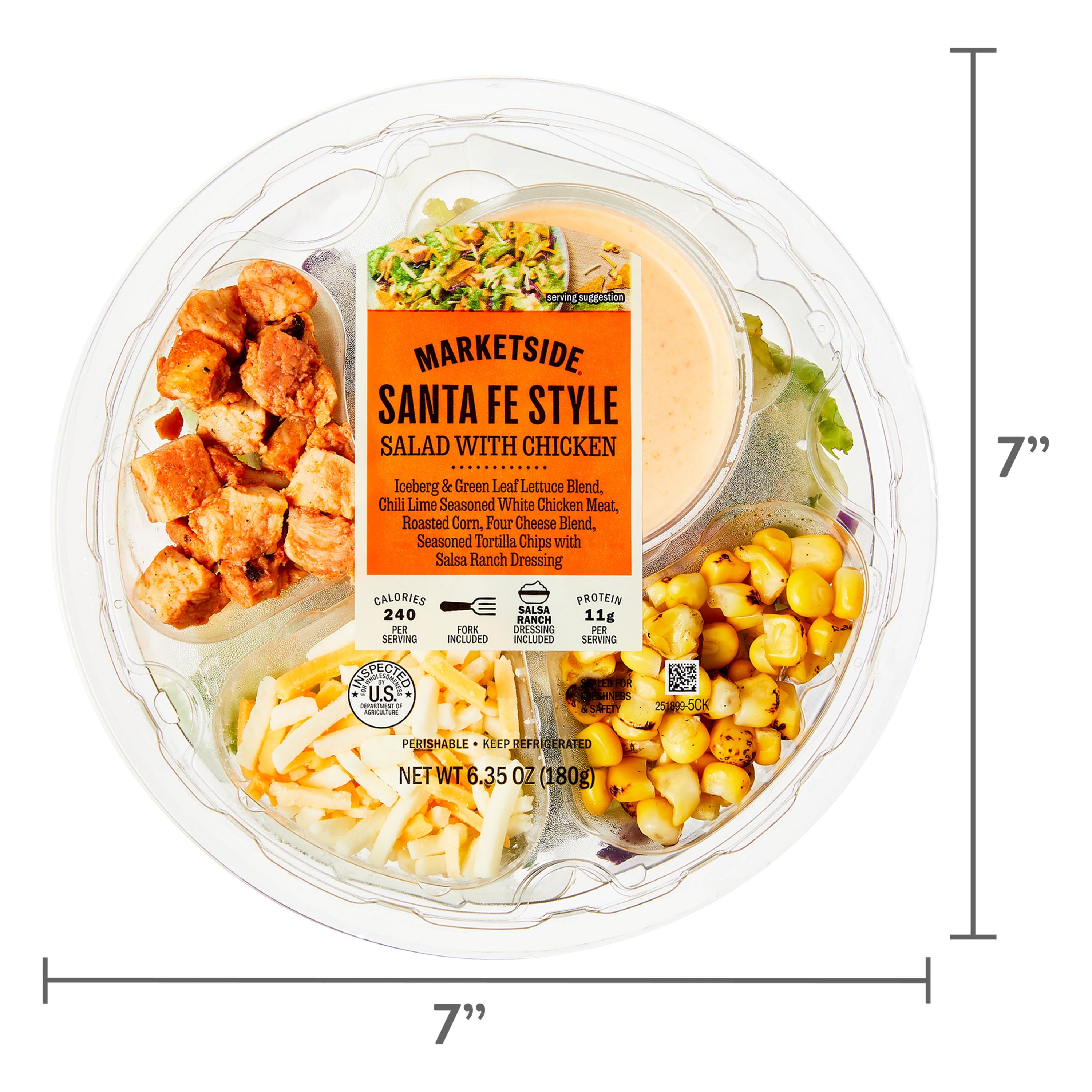 Fresh Marketside Santa Fe Style Salad With Chicken 6.35 Oz Bowl