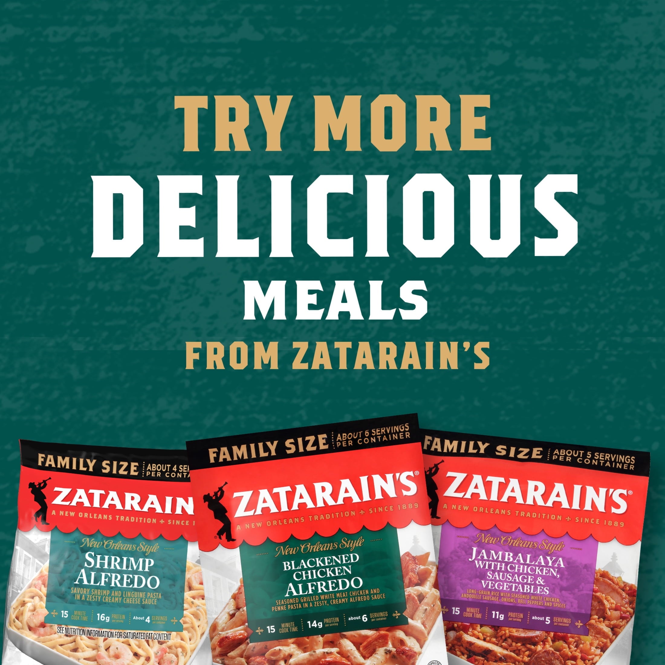 Zatarain's Family Size Frozen Blackened Chicken Alfredo 40 Oz
