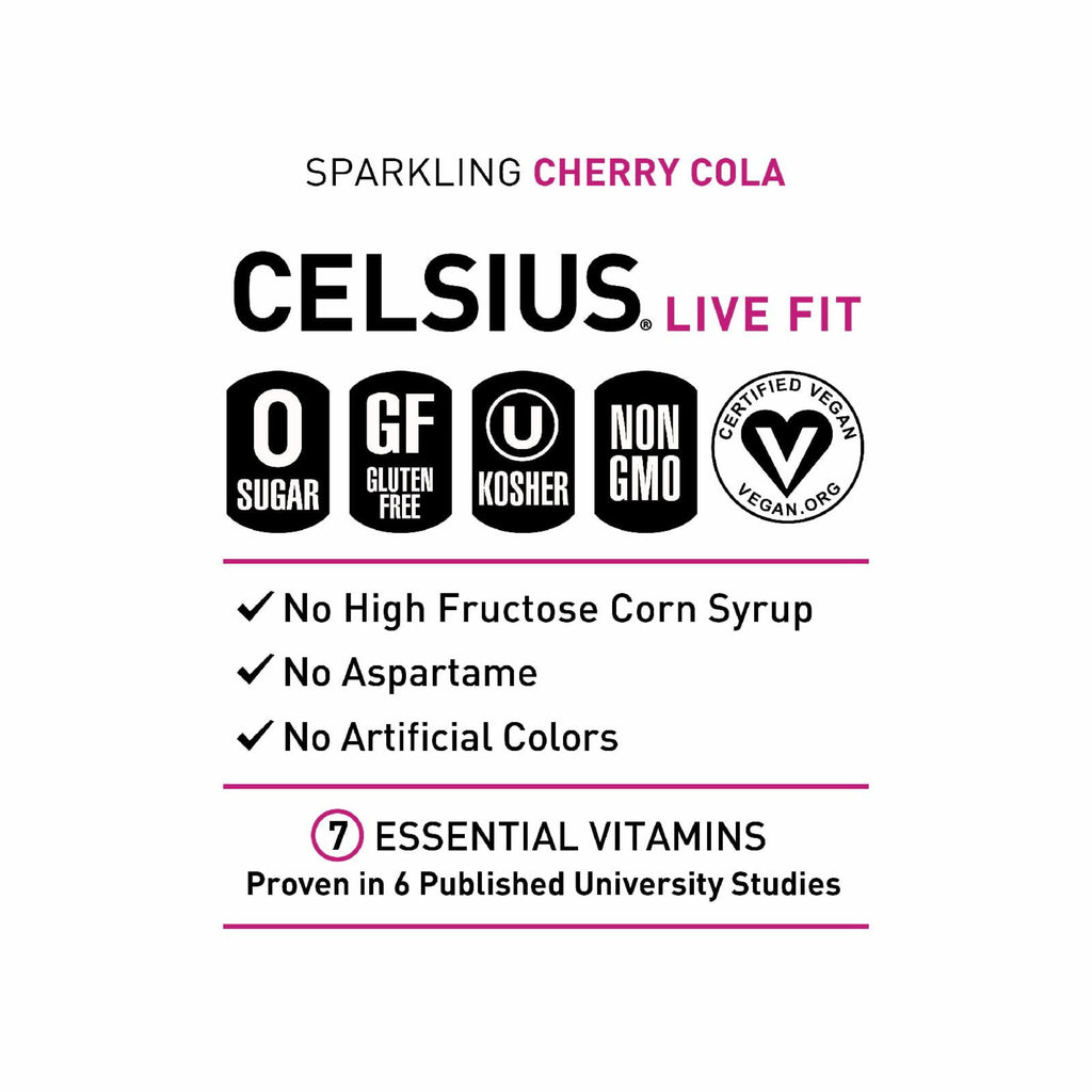 CELSIUS Sparkling Cherry Cola Functional Energy Drink 12 fl oz Single Can