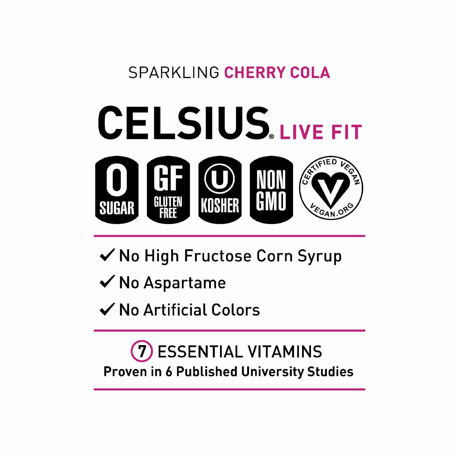 CELSIUS Sparkling Cherry Cola Functional Energy Drink 12 fl oz Single Can