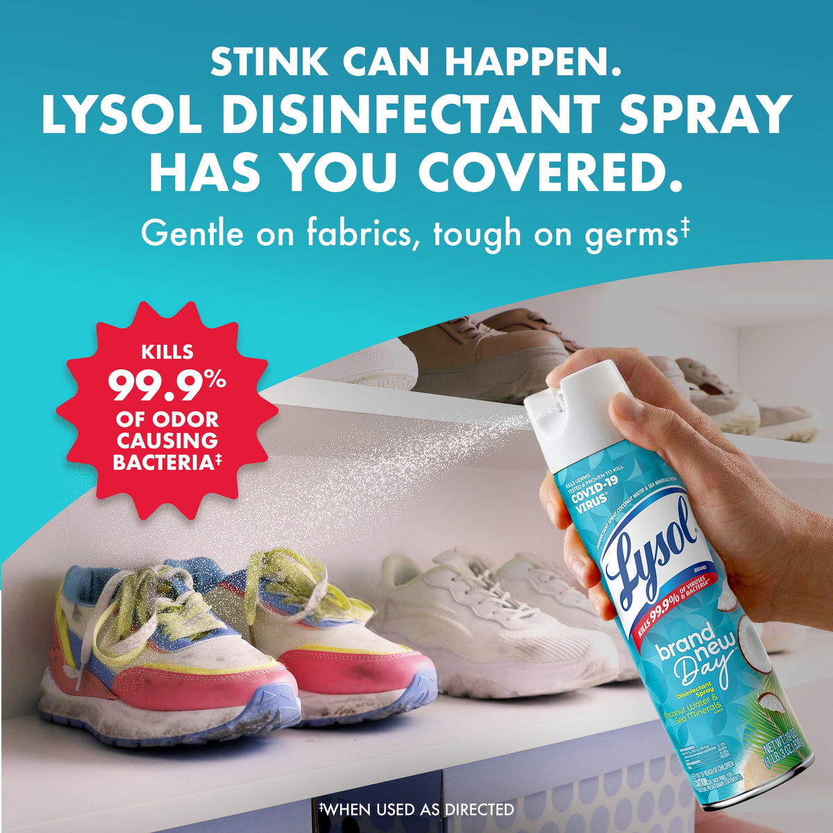 Lysol Disinfectant Spray Coconut Water & Sea Minerals 19 oz