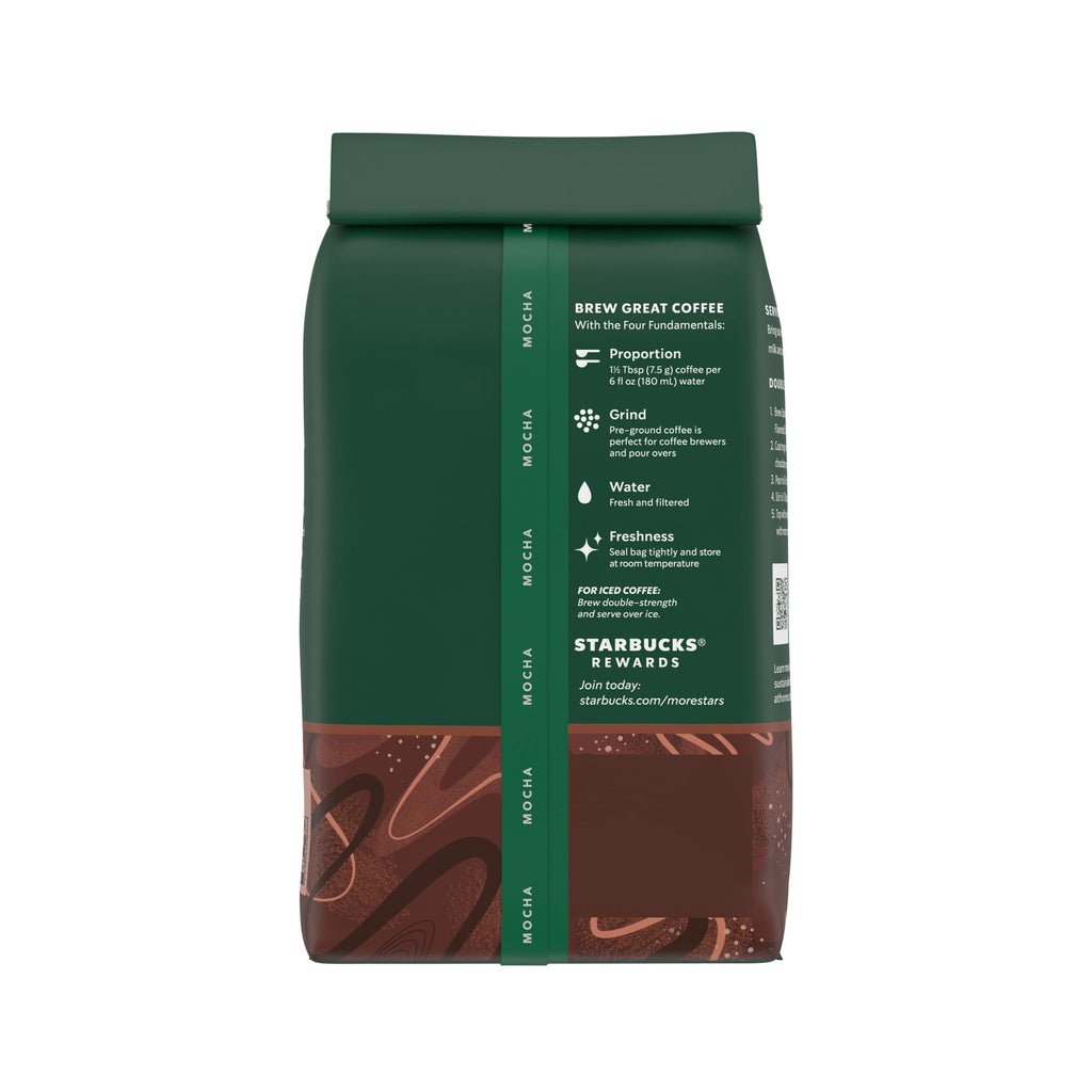 Starbucks at Home Mocha Naturally Caffeinated Medium Roast Ground Coffee 11 oz Bag