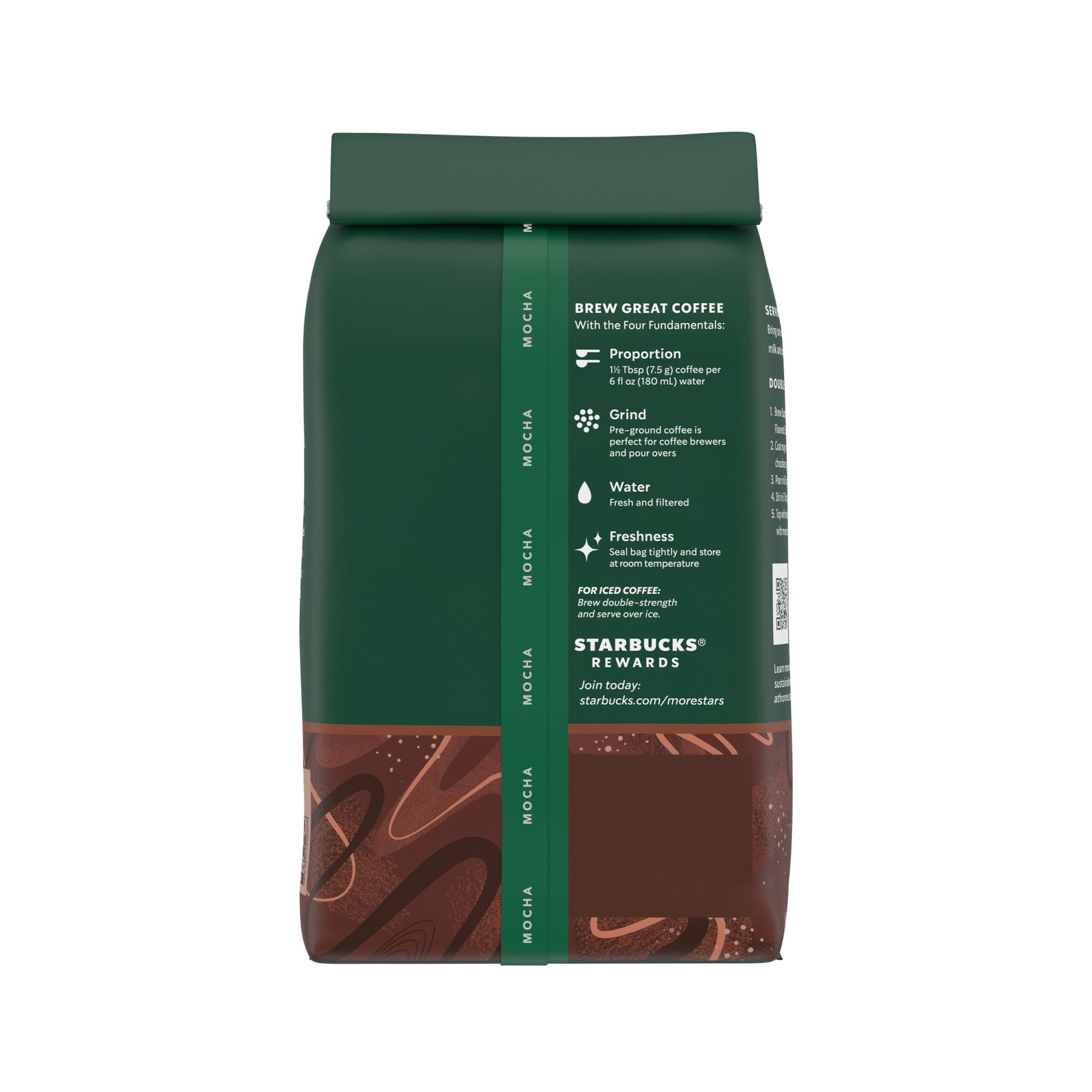 Starbucks at Home Mocha Naturally Caffeinated Medium Roast Ground Coffee 11 oz Bag