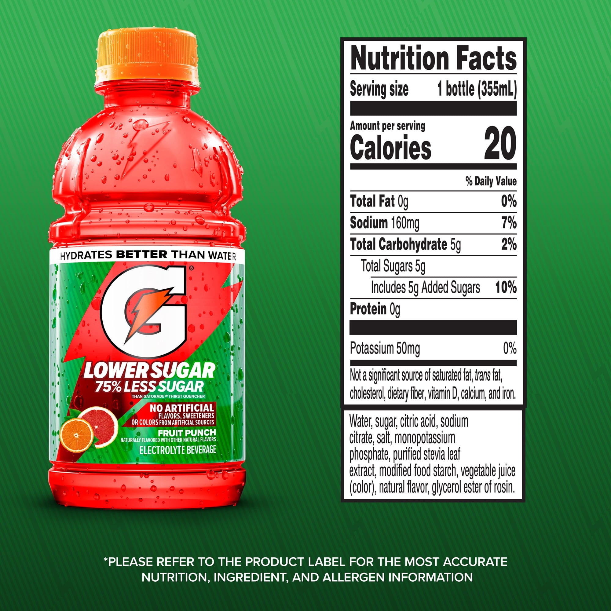 Gatorade Lower Sugar Electrolyte Sports Drink 12 fl oz Bottles (12 Pack)