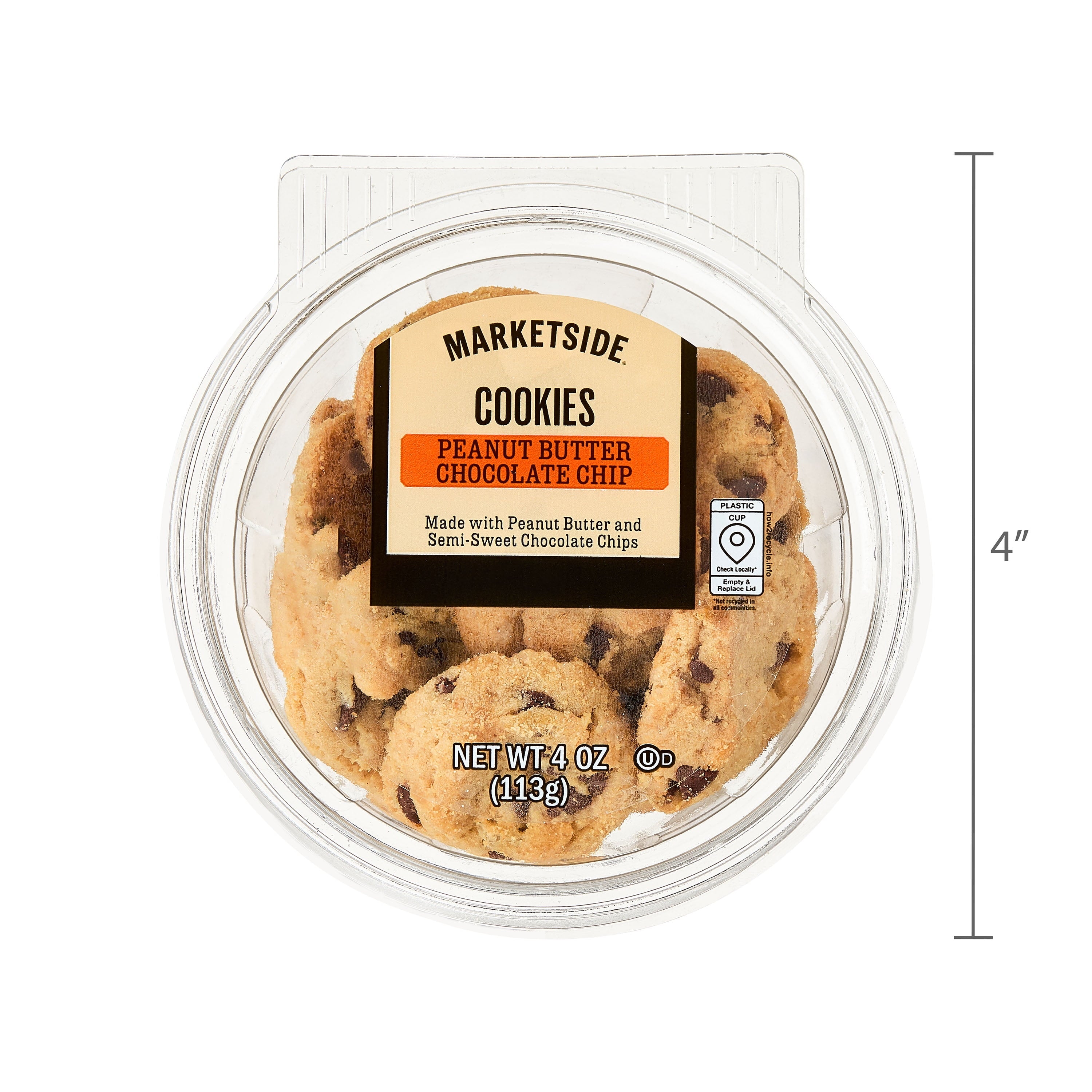 Mini Peanut Butter Chocolate Chip Baked Cookies 4 Oz 8 Count Marketside