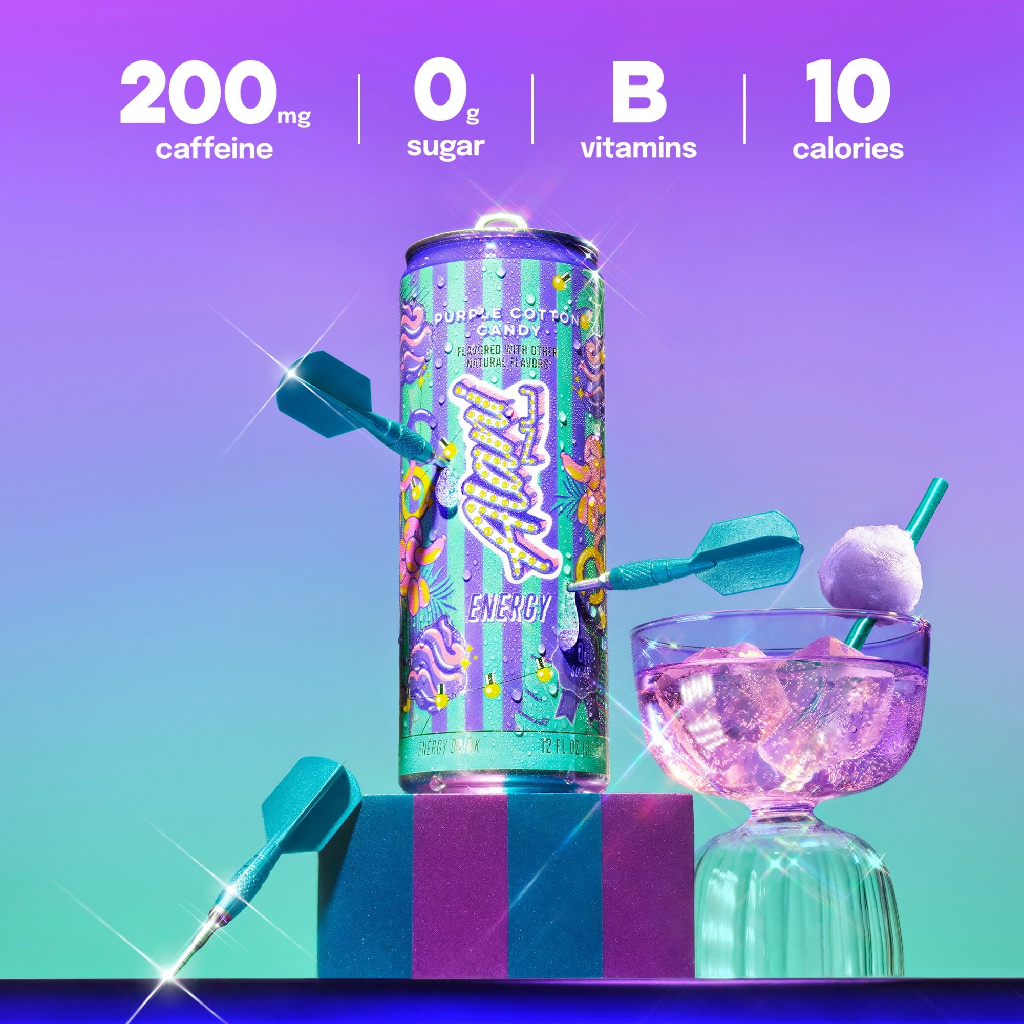 Alani Nu Purple Cotton Candy Sugar Free Energy Drink 12 fl oz Single Can