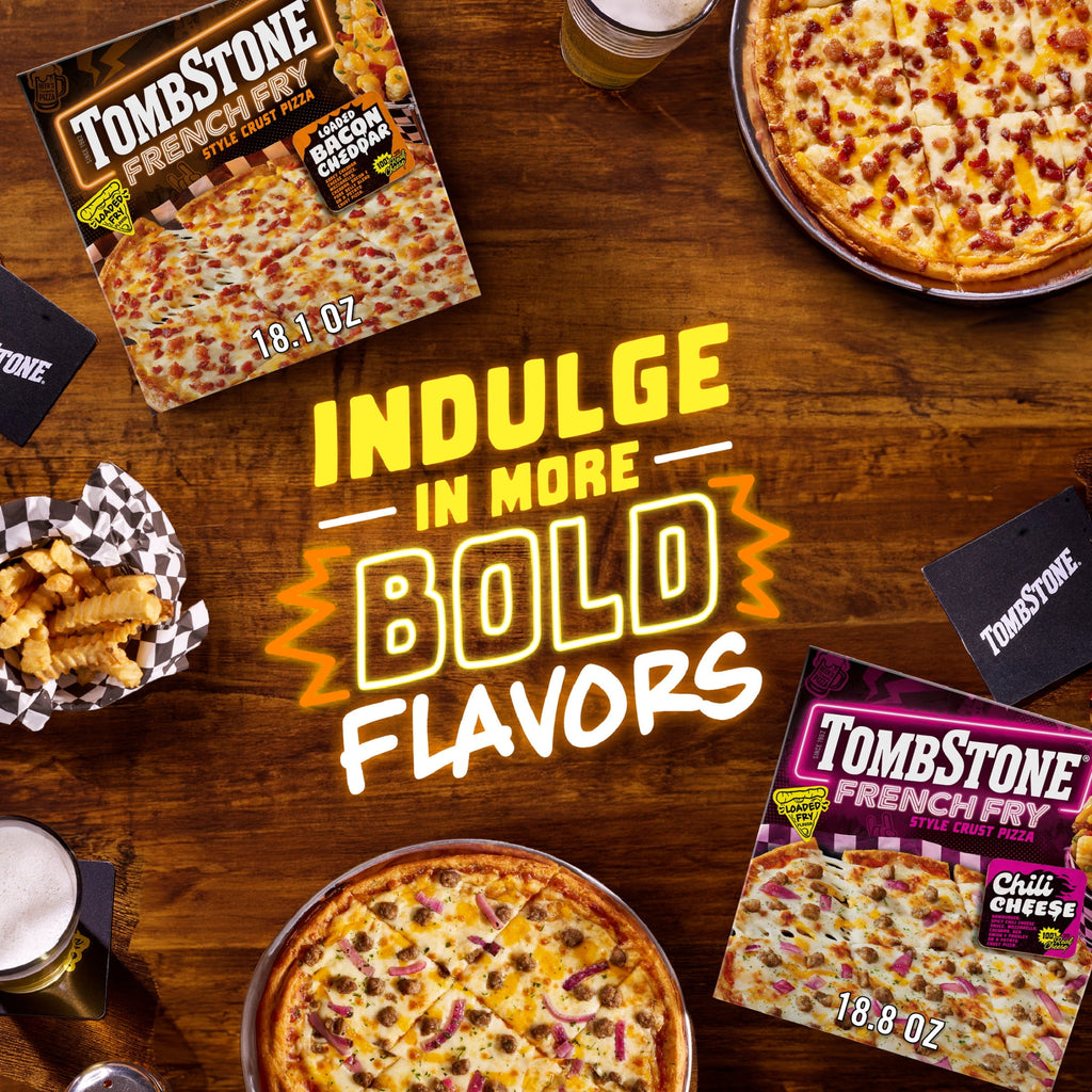 Tombstone French Fry Style Crust Loaded Bacon Cheddar Cheese Gluten Free Frozen Pizza 18.1 Oz