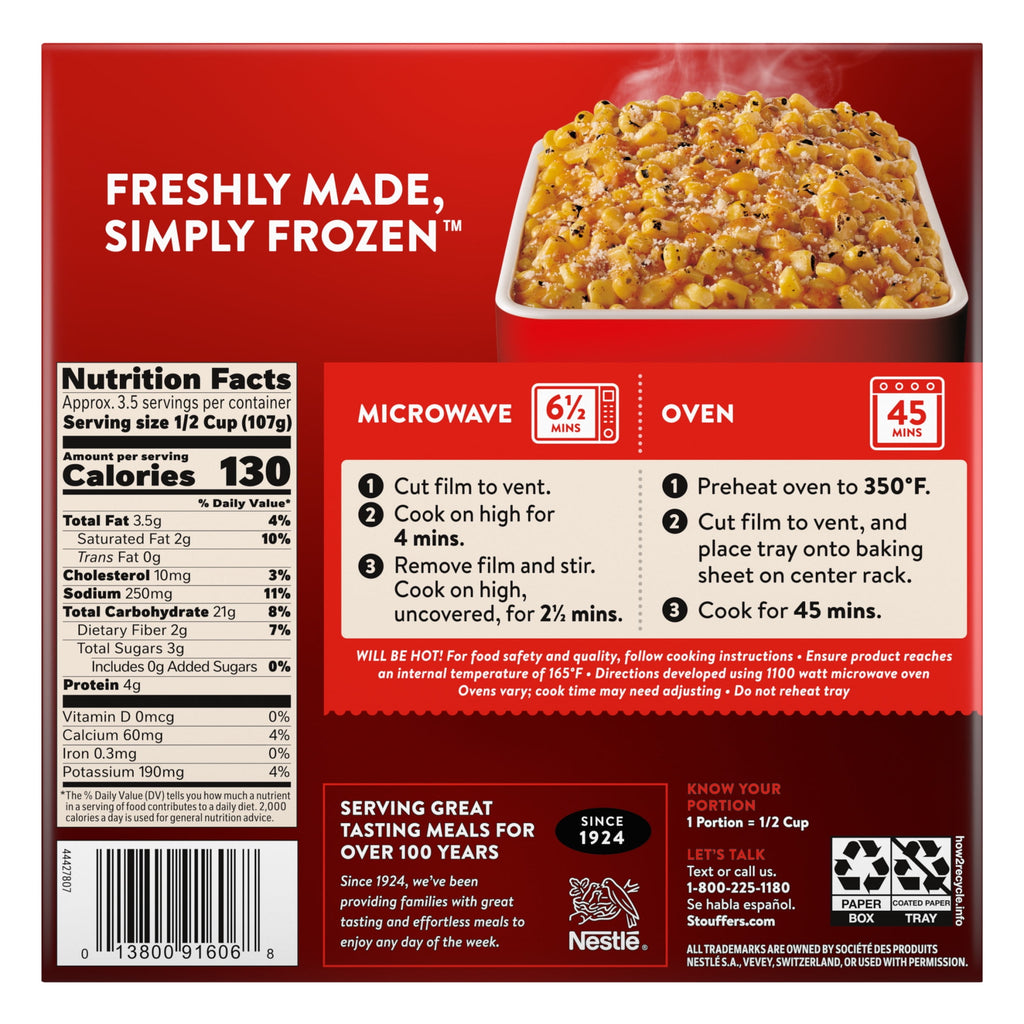 Stouffer's Creamy Street Corn Frozen Side Dish 13 Oz