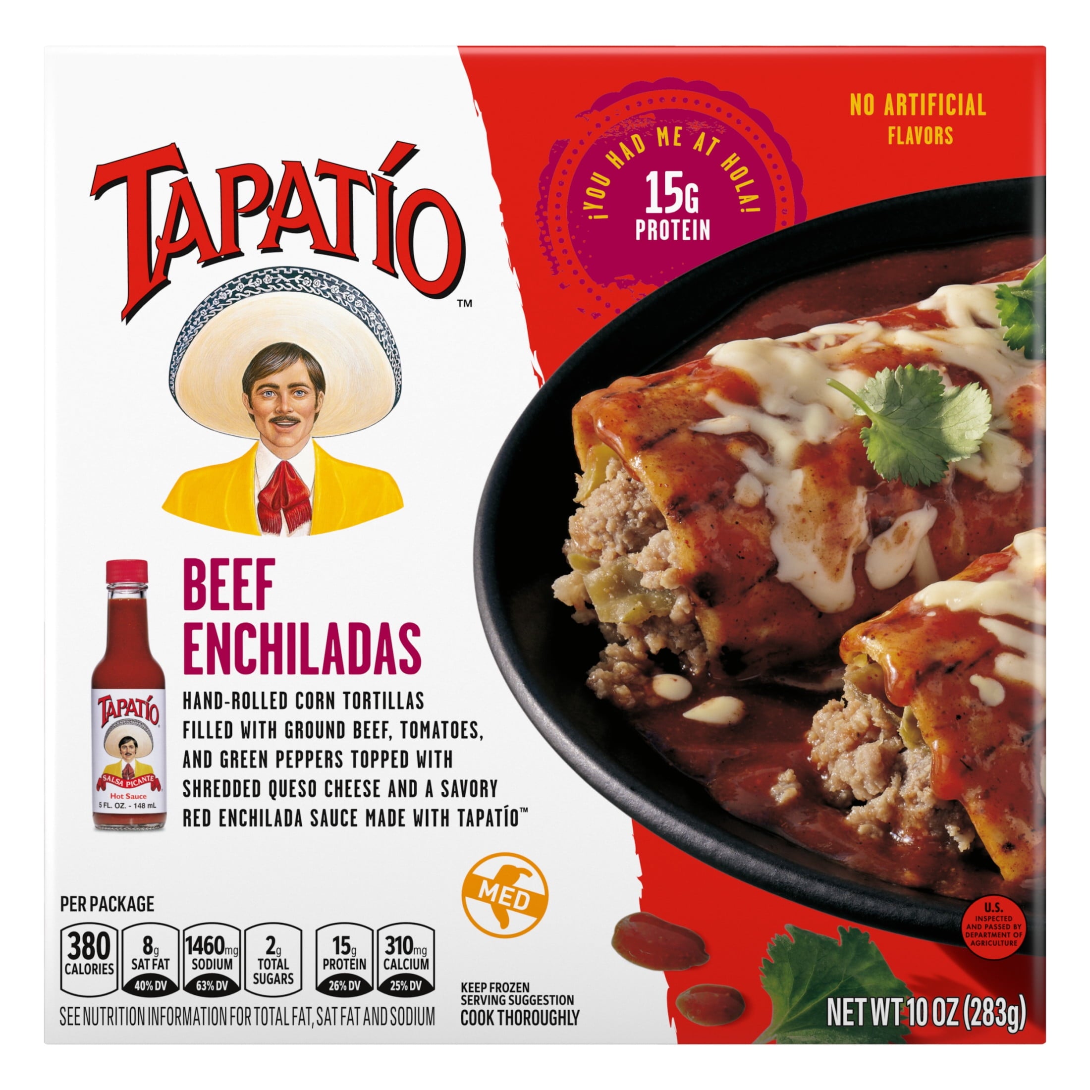 Tapatío Beef Enchiladas Frozen Mexican TV Dinner 10 Oz
